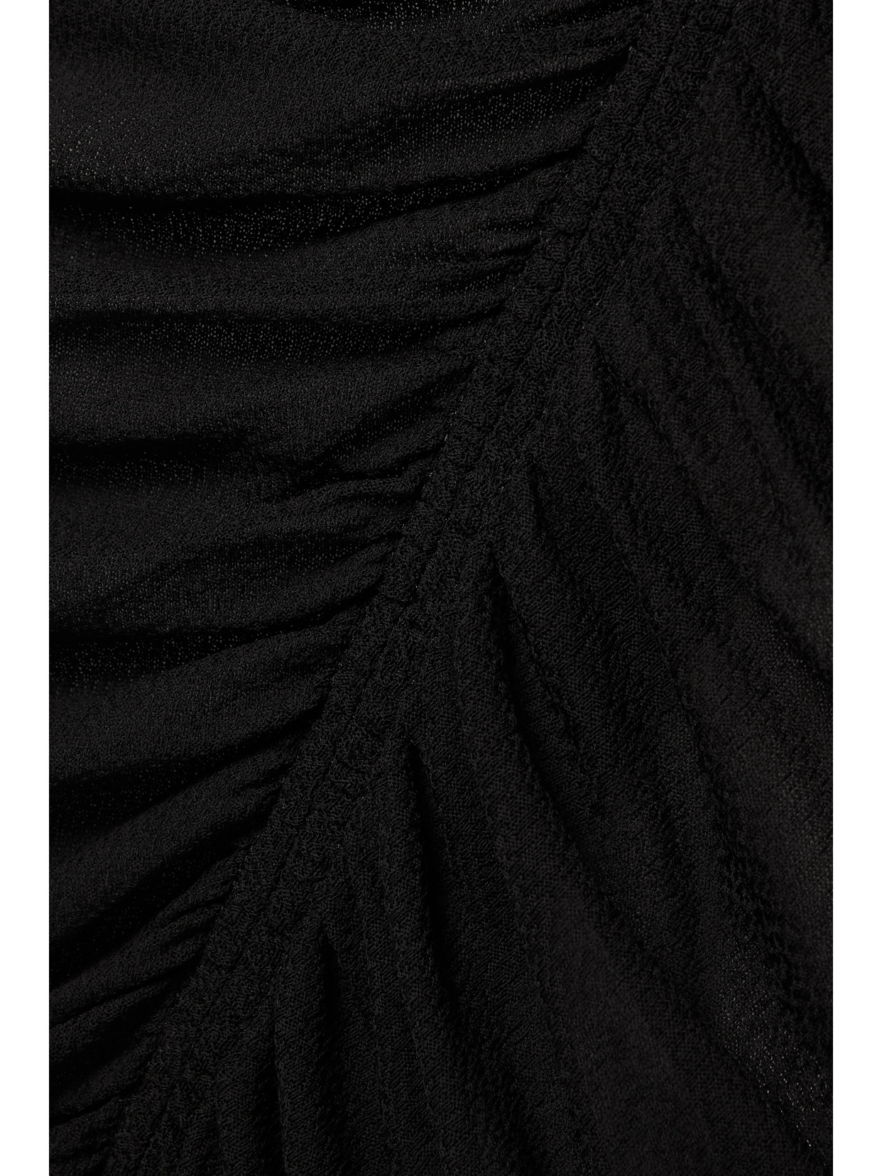 Shop Givenchy Cutout Ruched Stretch-crepe Turtleneck Gown In Black