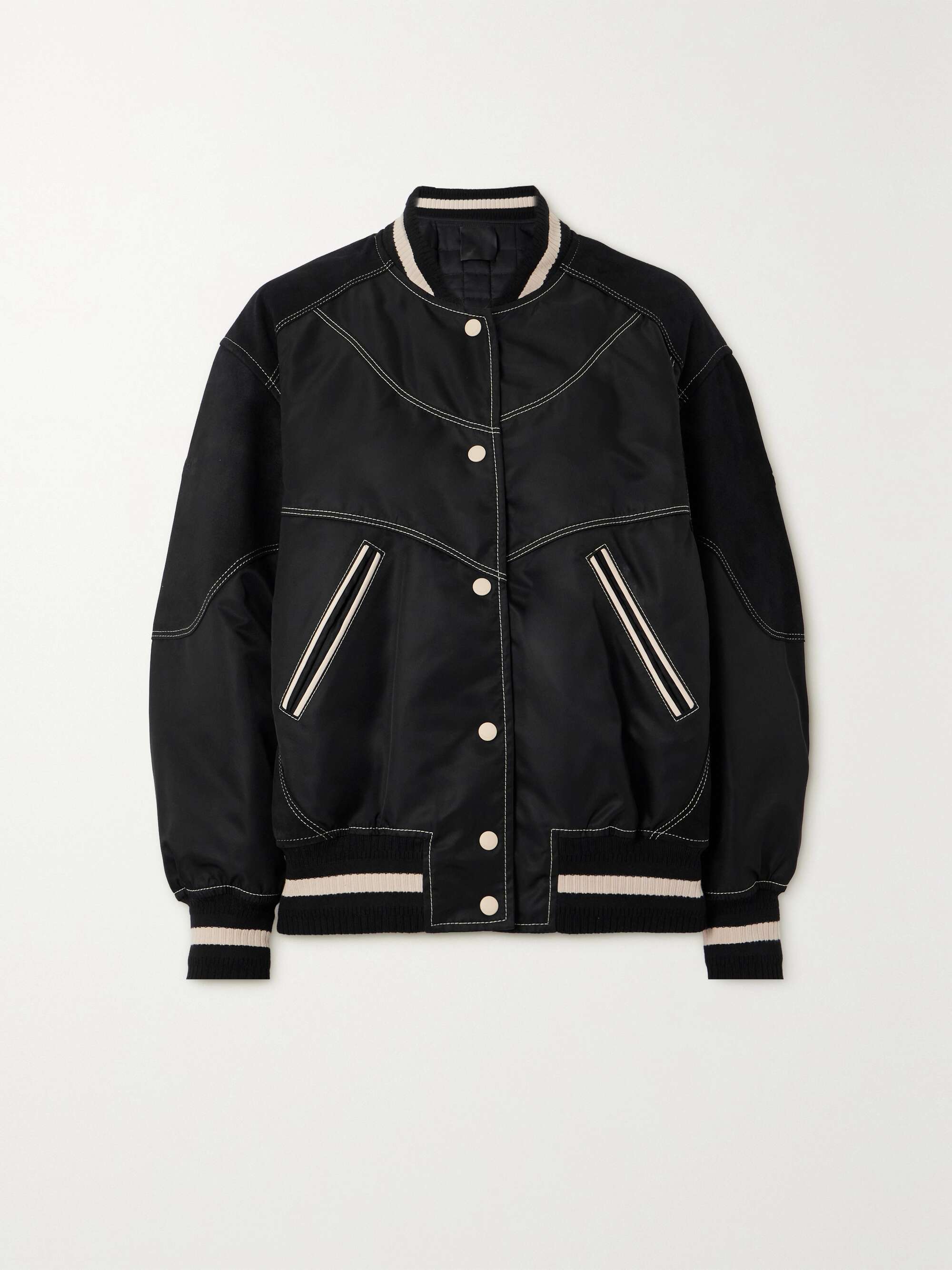 GIVENCHY Suede-paneled padded shell bomber jacket | NET-A-PORTER