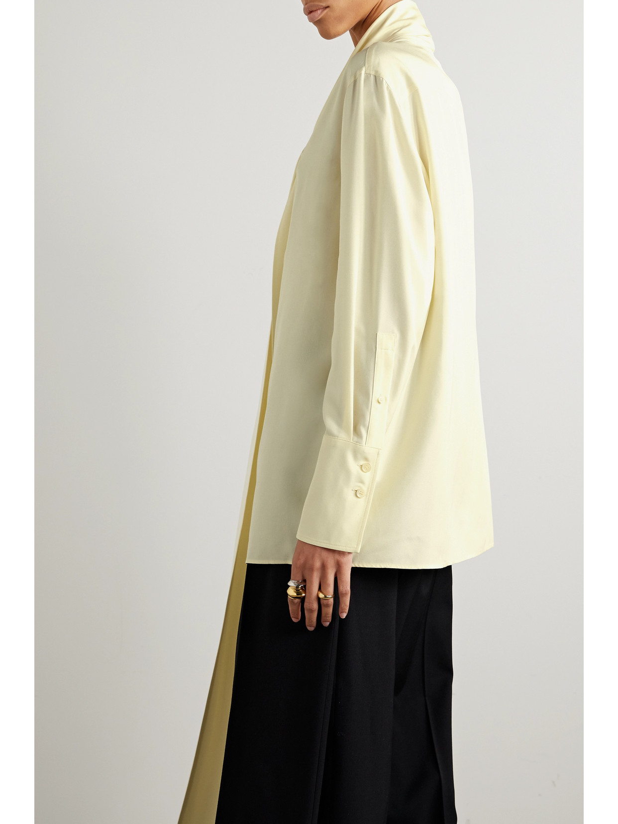 Givenchy Long-sleeved Silk Blouse In Yellow