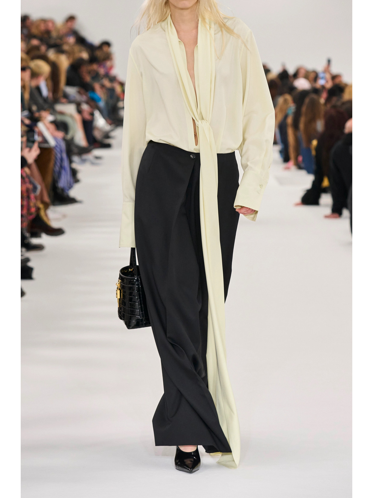 Givenchy Long-sleeved Silk Blouse In Yellow