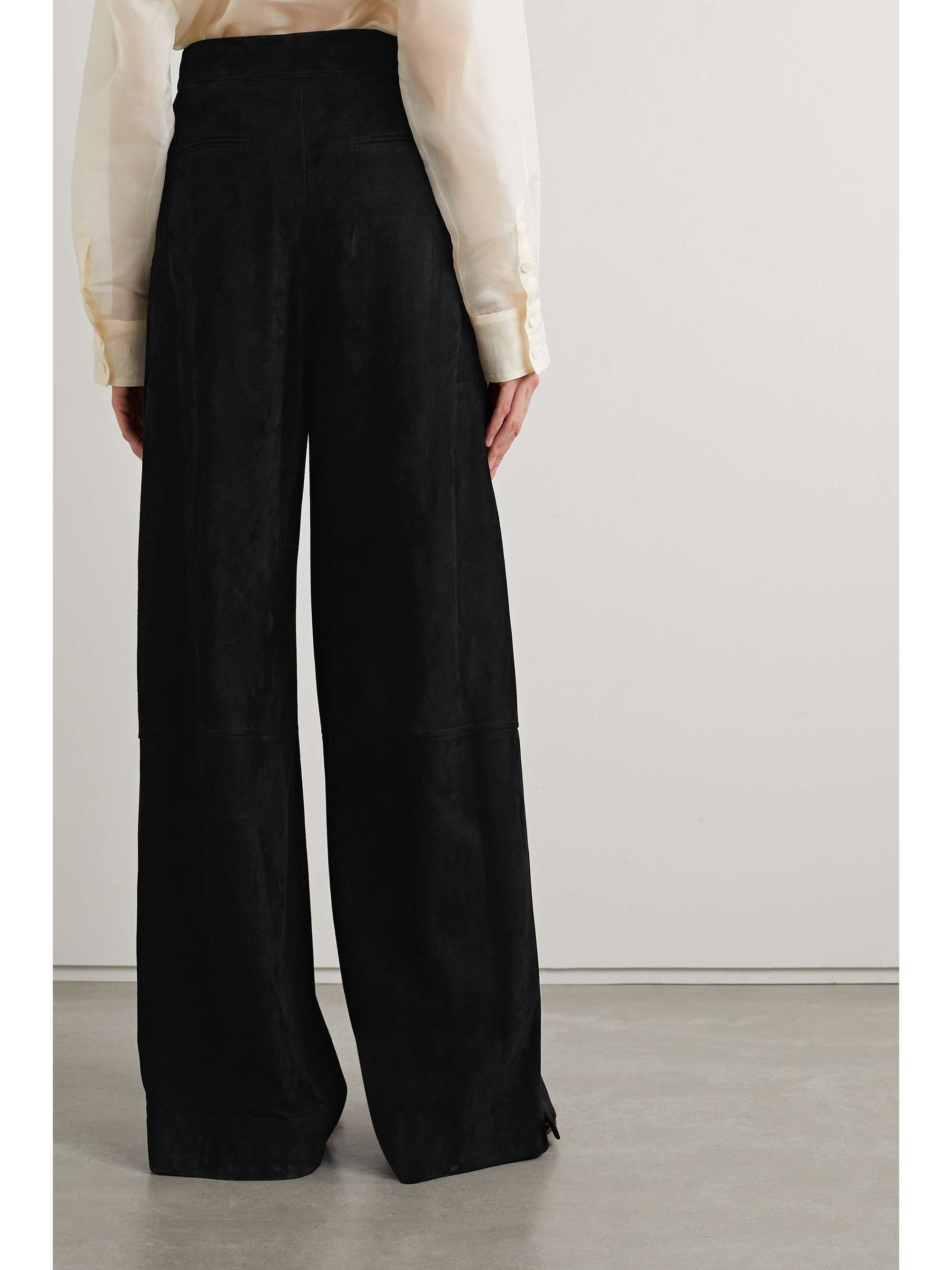 KHAITE Krisla embellished suede wide-leg pants | NET-A-PORTER