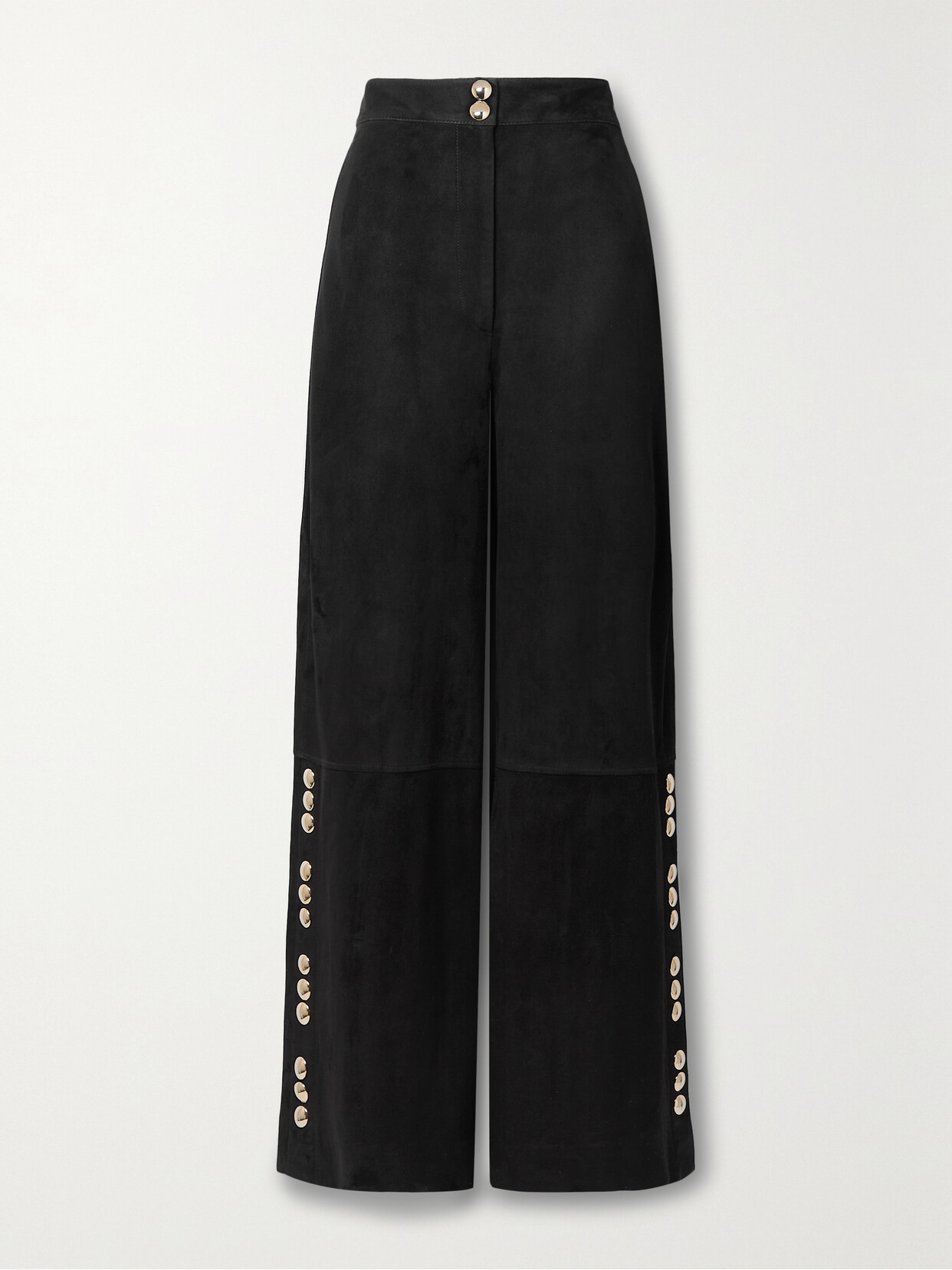 Krisla Embellished Suede Wide-leg Pants