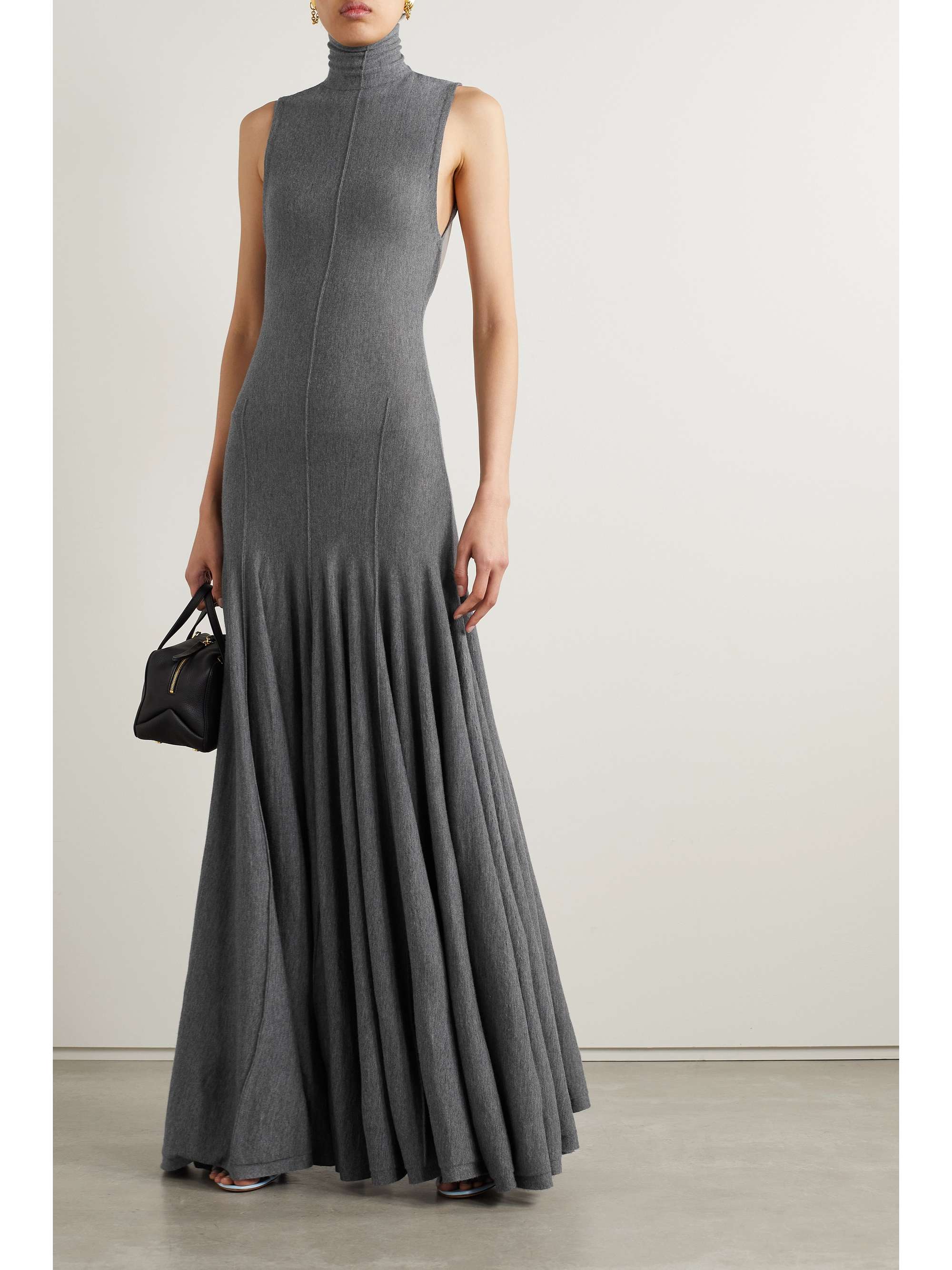 KHAITE Romee open-back draped merino wool maxi dress | NET-A-PORTER