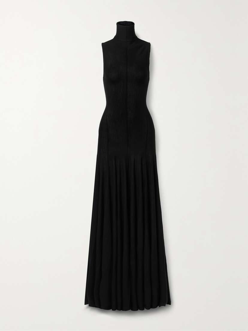 Khaite Romee Open-back Draped Merino Wool Maxi Dress
