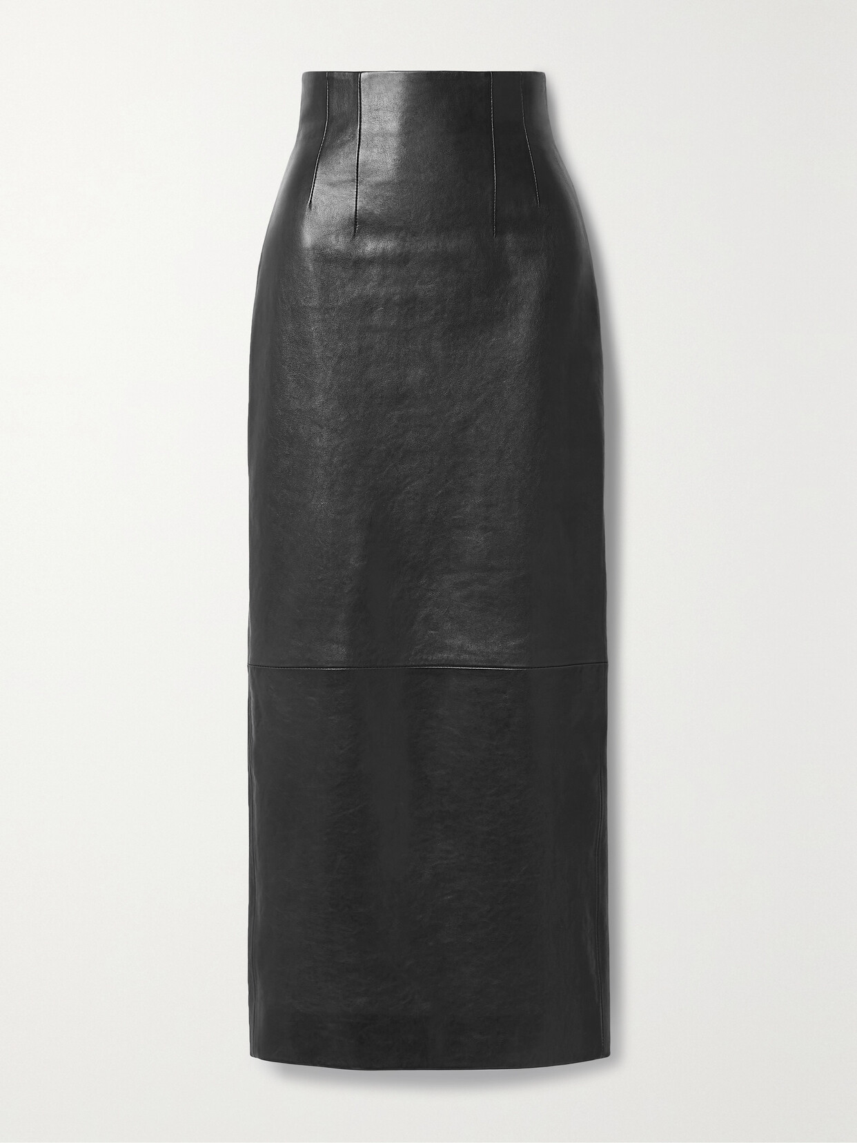 Khaite Loxley Leather Maxi Skirt In Black