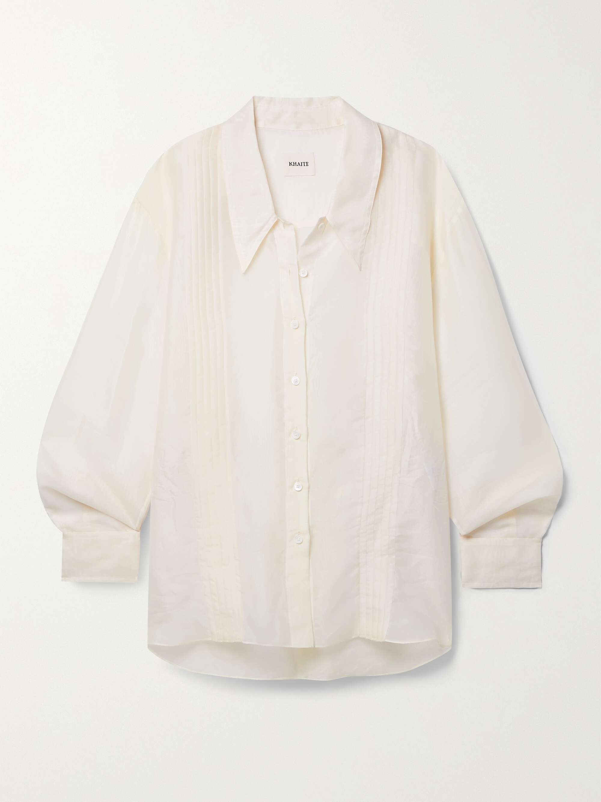 KHAITE Nori pintucked silk-organza shirt | NET-A-PORTER KHAITE Nori pintucked silk-organza shirt | NET-A-PORTER