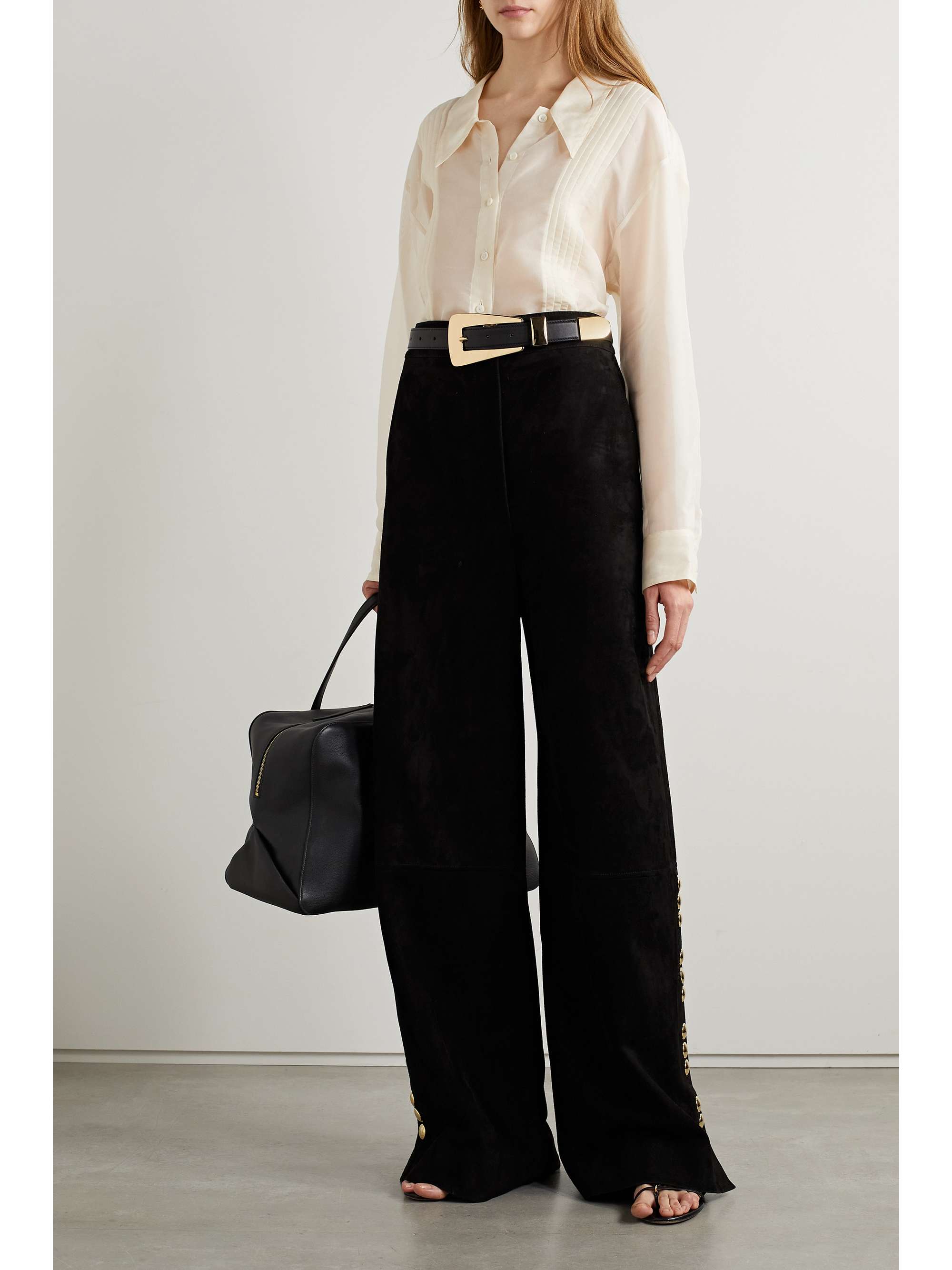 KHAITE Nori pintucked silk-organza shirt | NET-A-PORTER