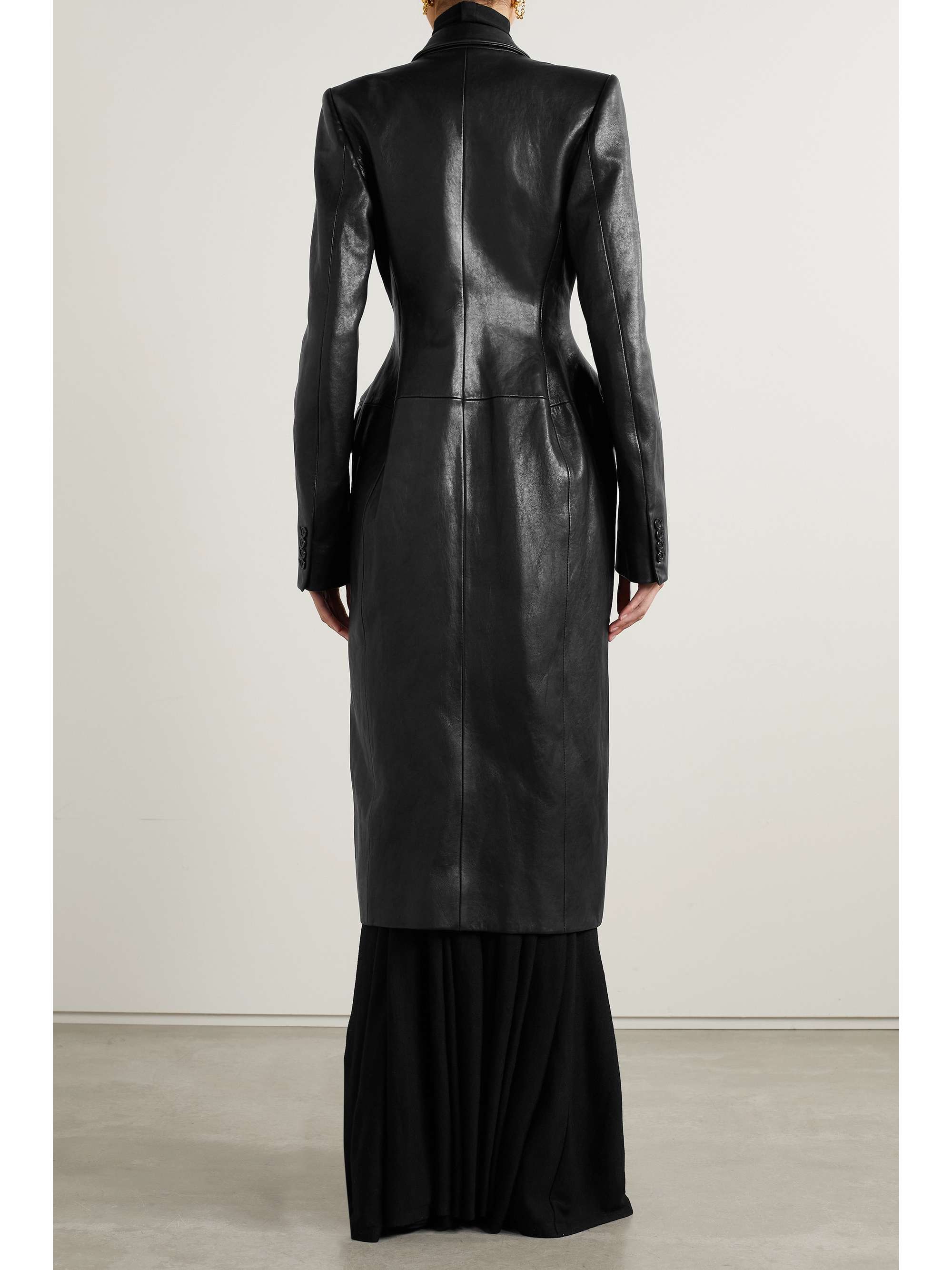 KHAITE Carmona double-breasted textured-leather coat | NET-A-PORTER