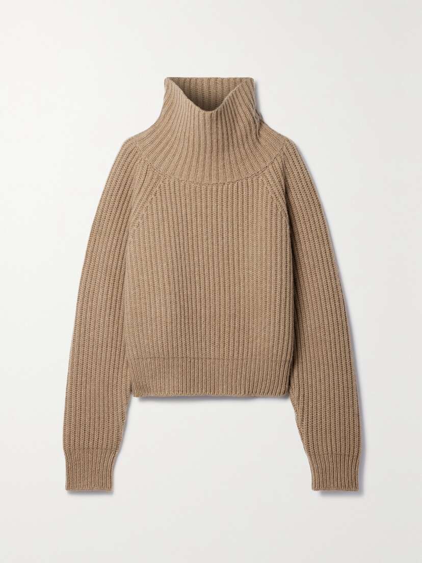 Khaite Lanzino Ribbed Cashmere Turtleneck Sweater - x large