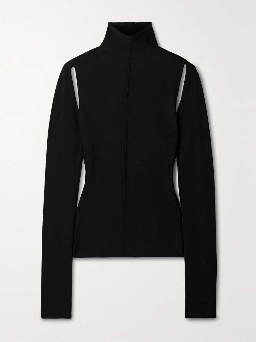 Khaite Marlowe Cutout Open-back Merino Wool Top