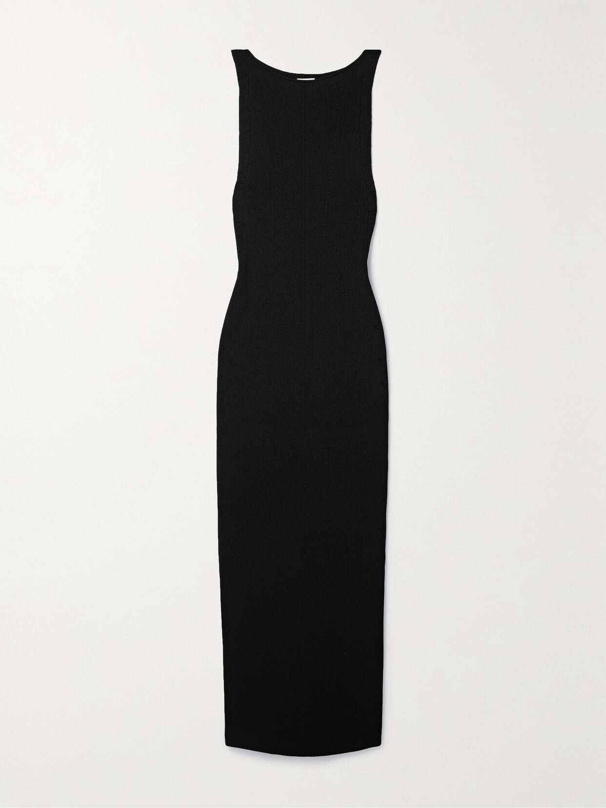 Shop Khaite Evelyn Stretch-knit Maxi Dress In Black