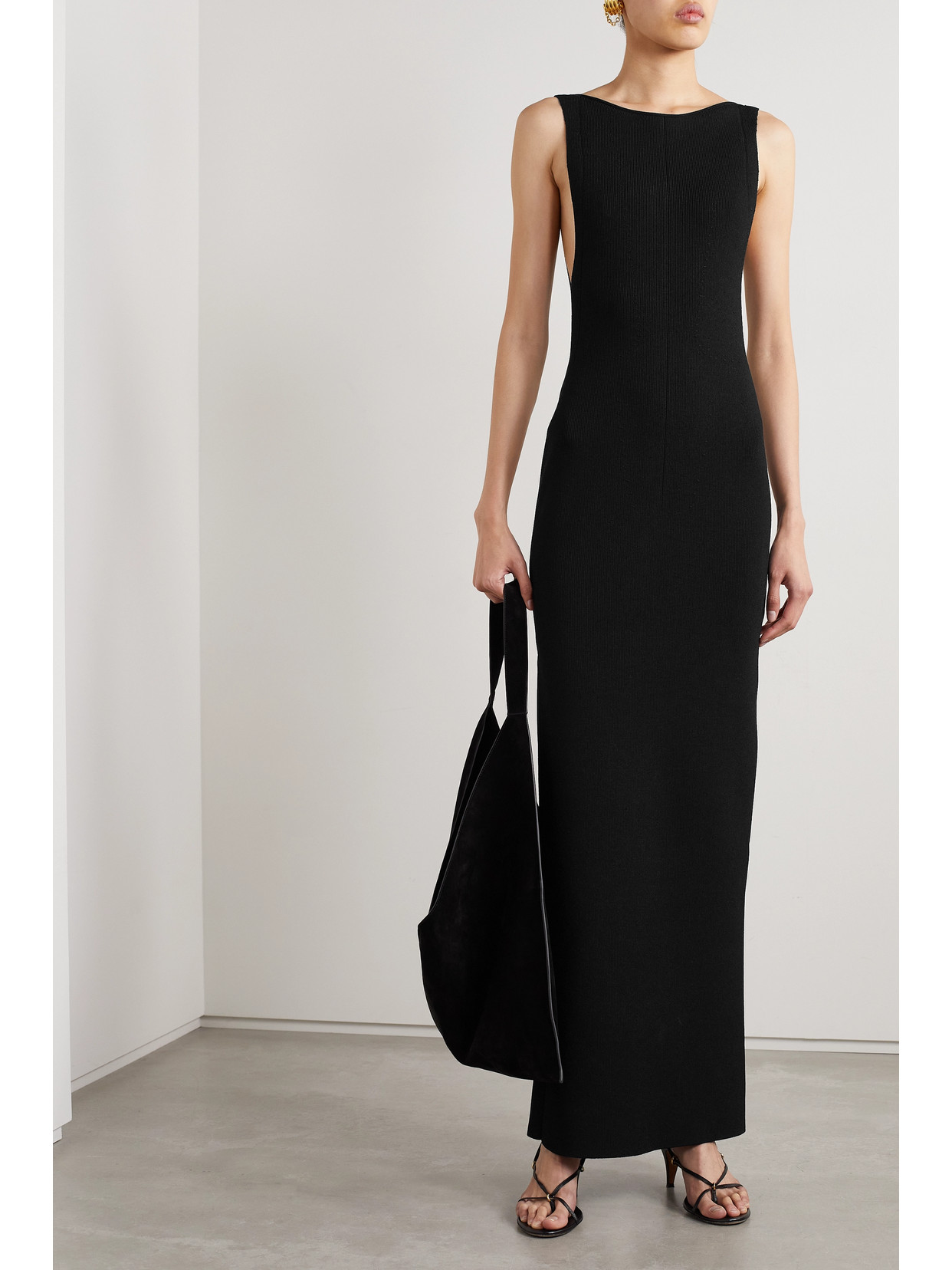 Khaite Evelyn Stretch-knit Maxi Dress In Black
