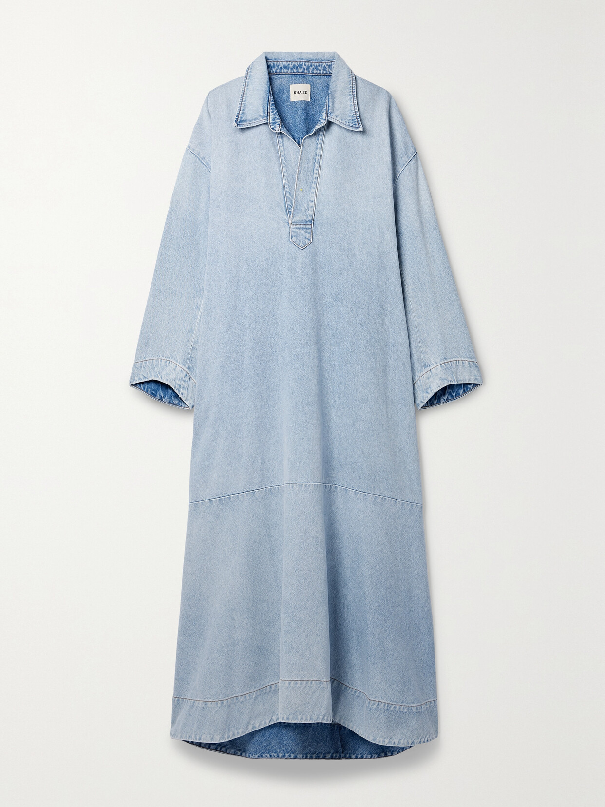 Khaite - Franka Paneled Denim Maxi Dress - Blue