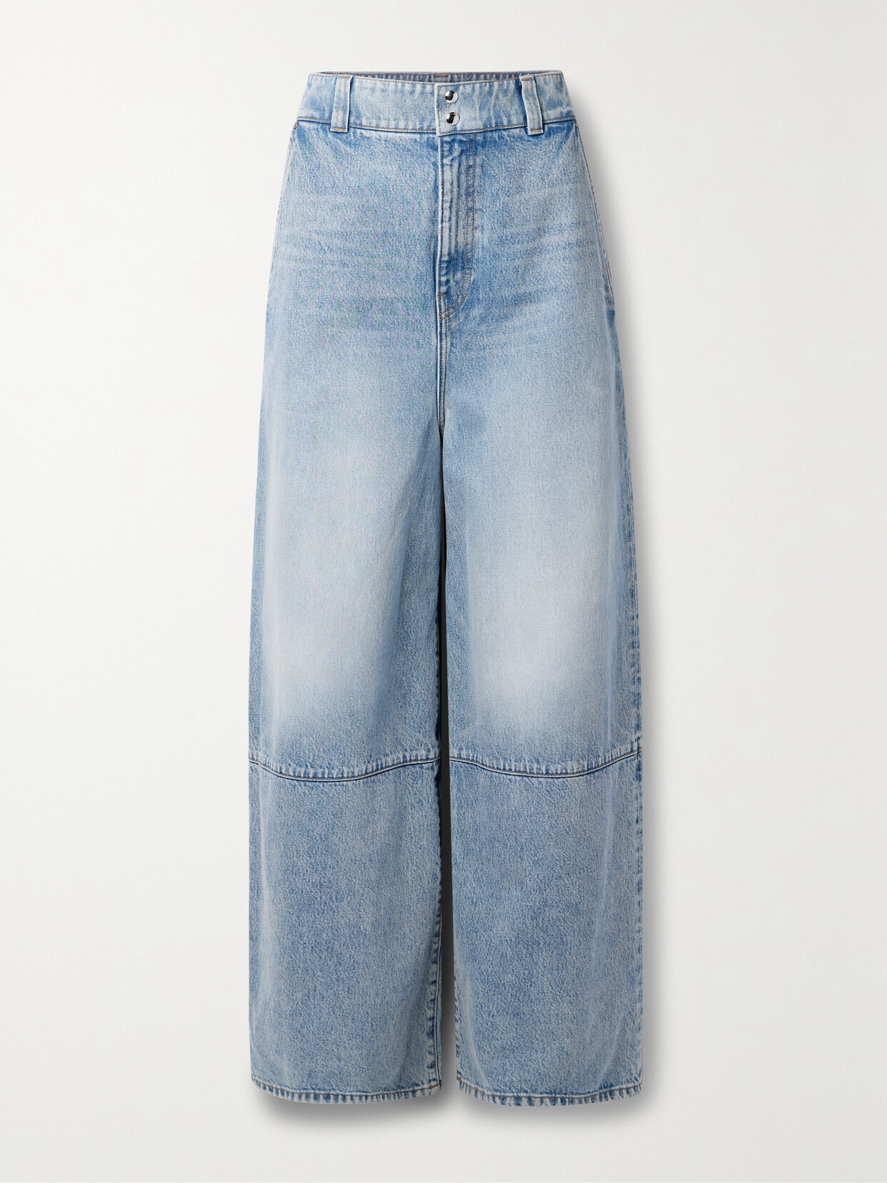 Khaite Isla Rigid Mid-rise Wide-leg Jeans In Blue