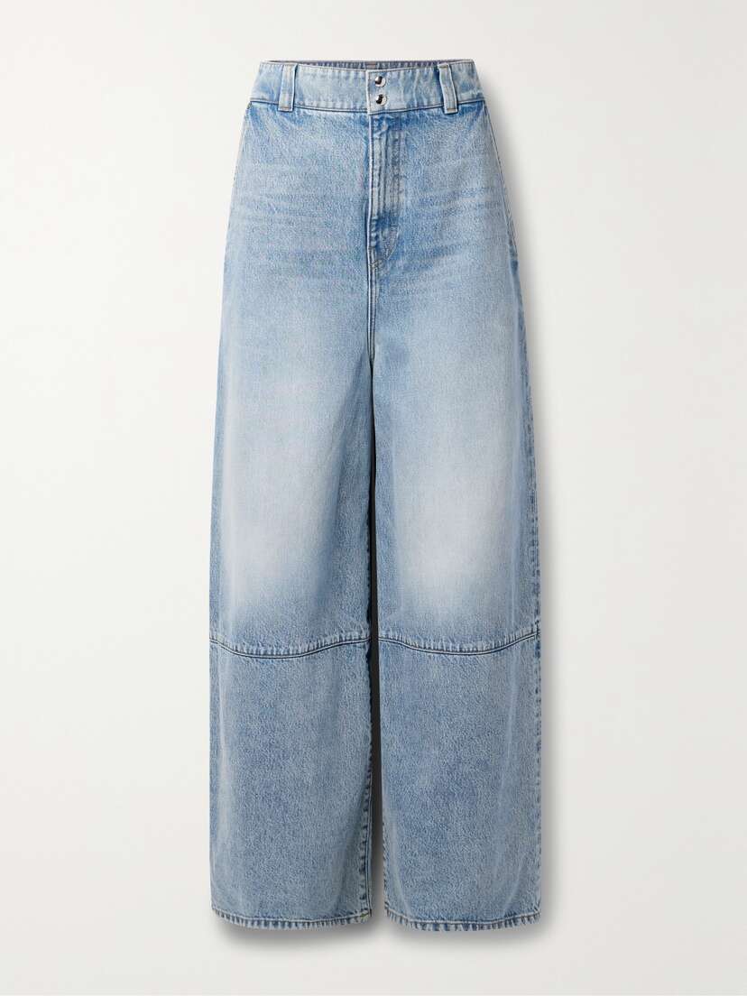 Khaite Isla Paneled High-rise Wide-leg Jeans