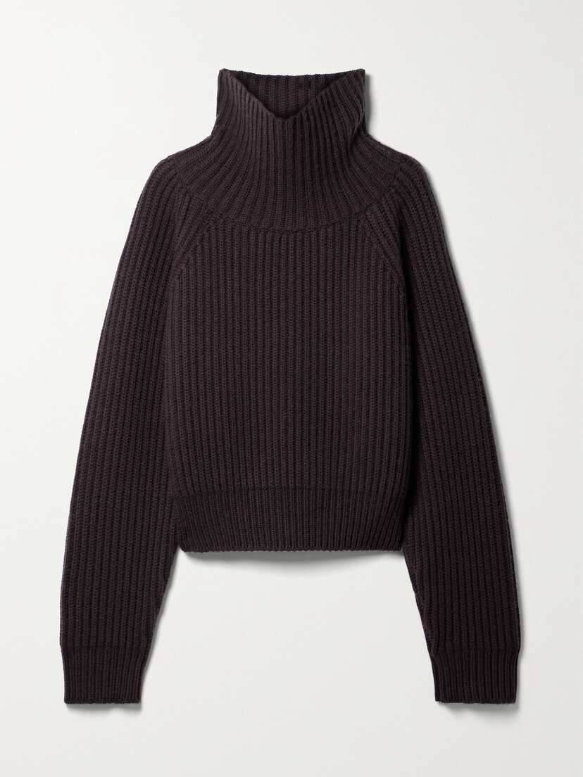 Khaite Lanzino Ribbed Cashmere Turtleneck Sweater
