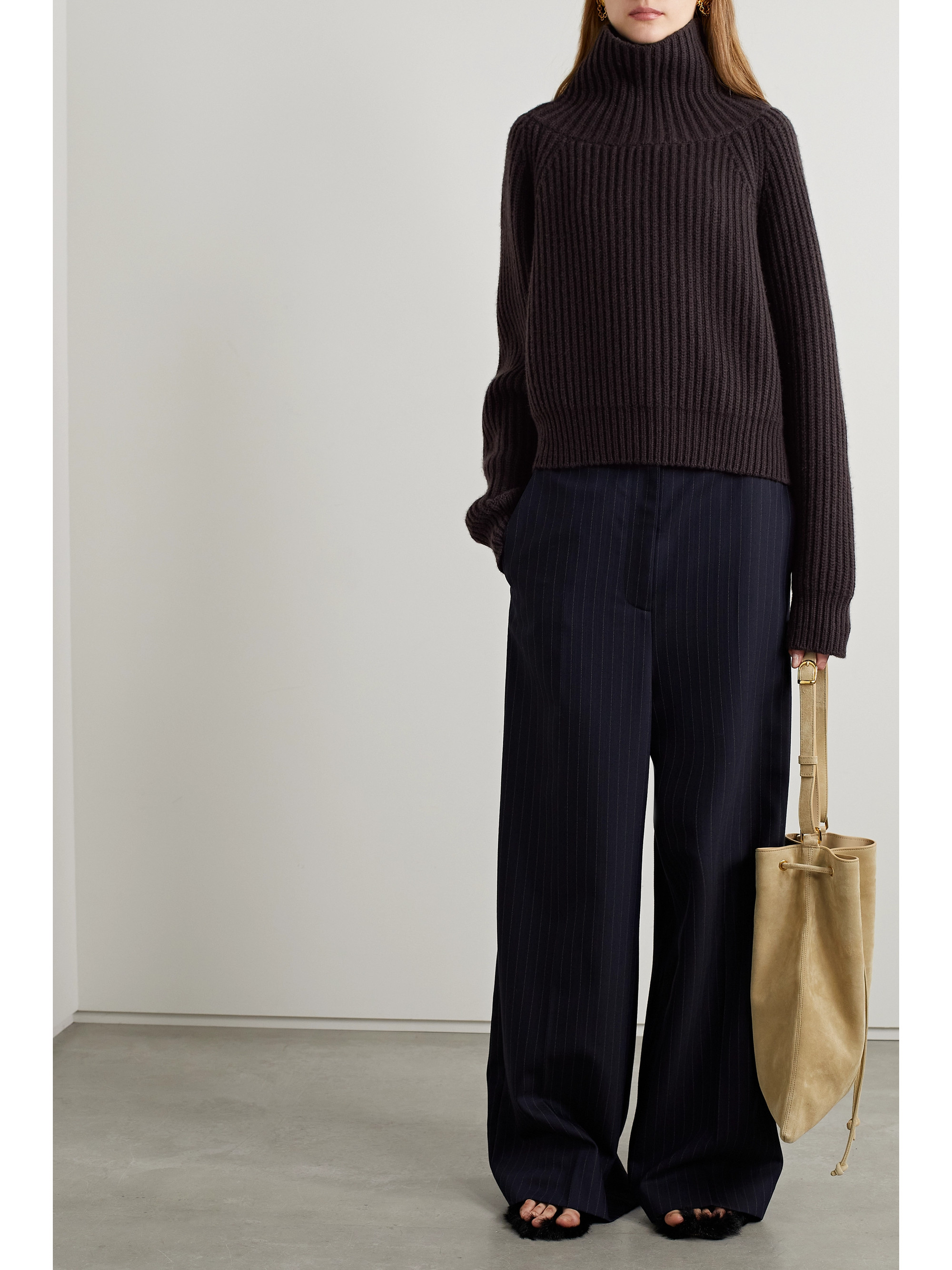 KHAITE Lanzino ribbed cashmere turtleneck sweater