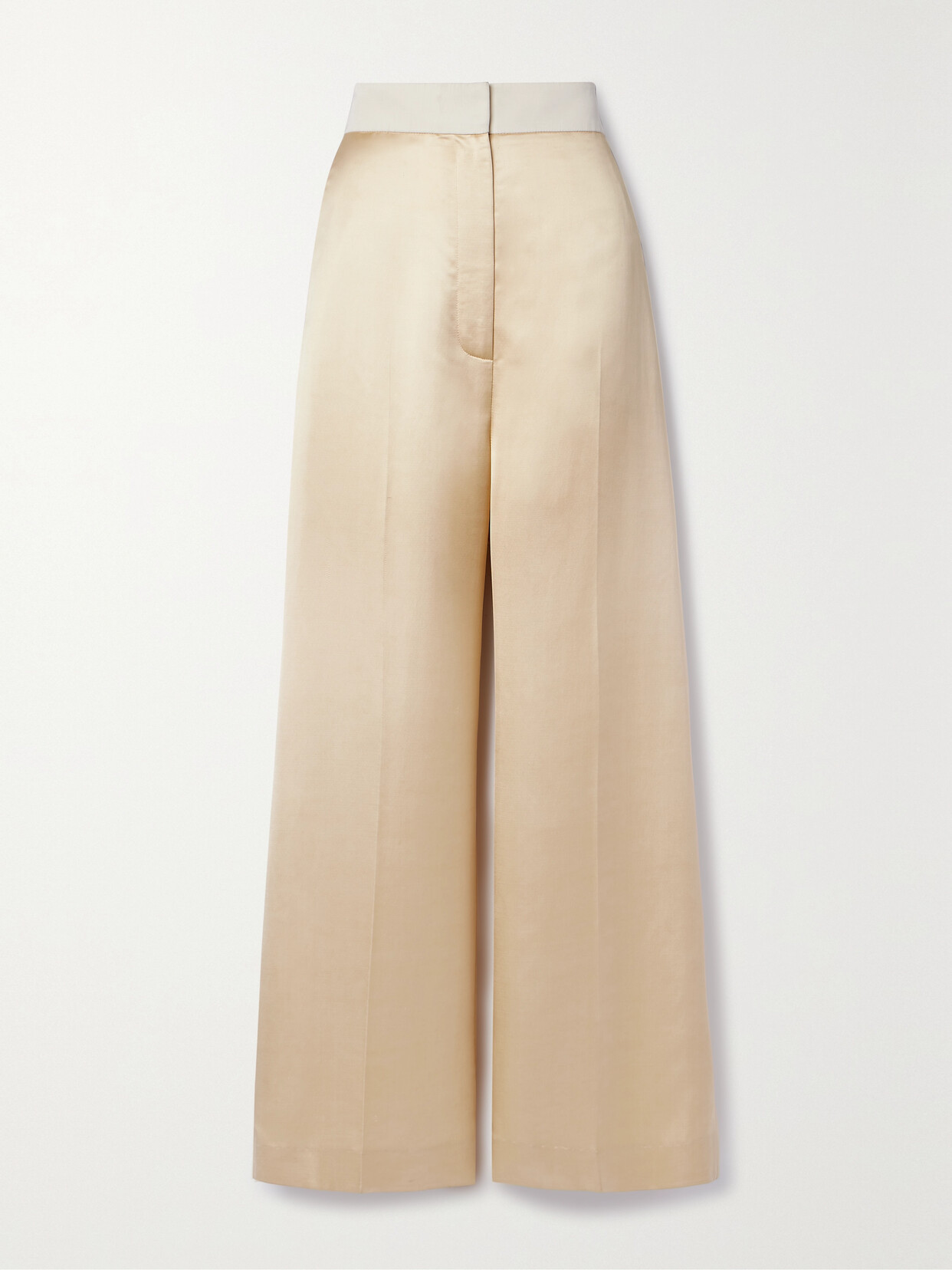 Khaite - Banton Satin And Faille Wide-leg Pants - Off-white