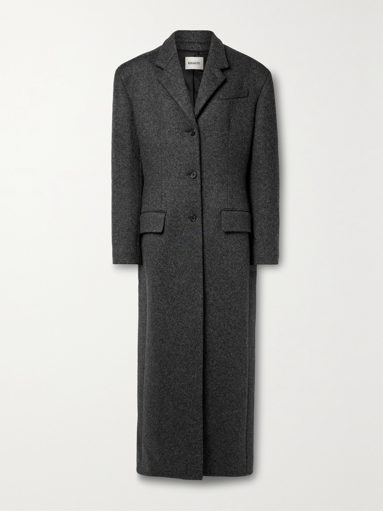 Shop Khaite Bontin Wool-blend Felt Coat In Gray