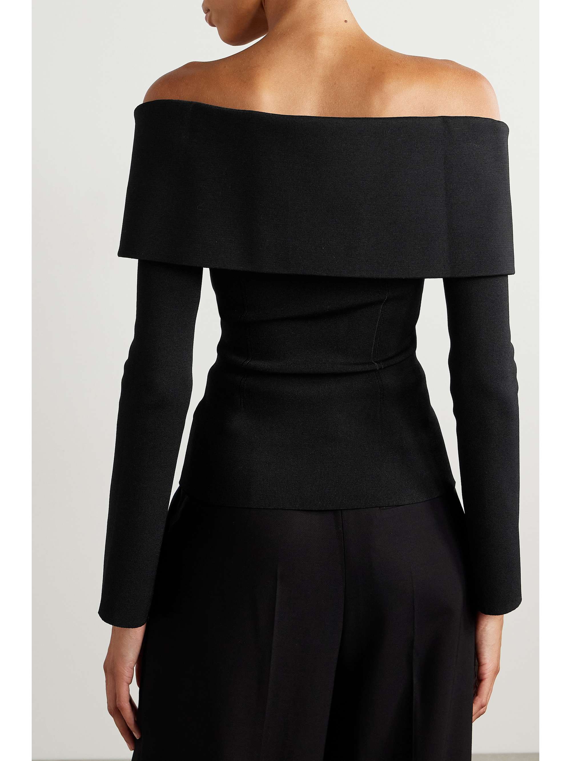 KHAITE Sevyn off-the-shoulder knitted top | NET-A-PORTER