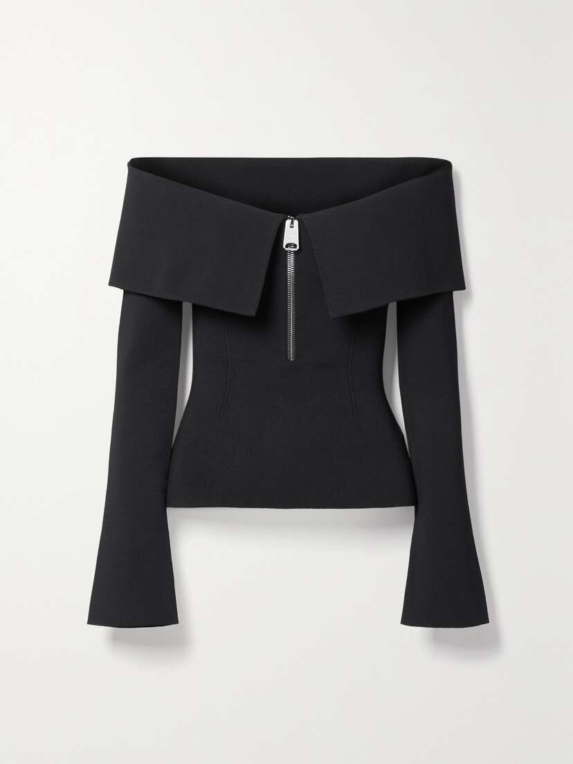 Khaite Sevyn Off-the-shoulder Knitted Top