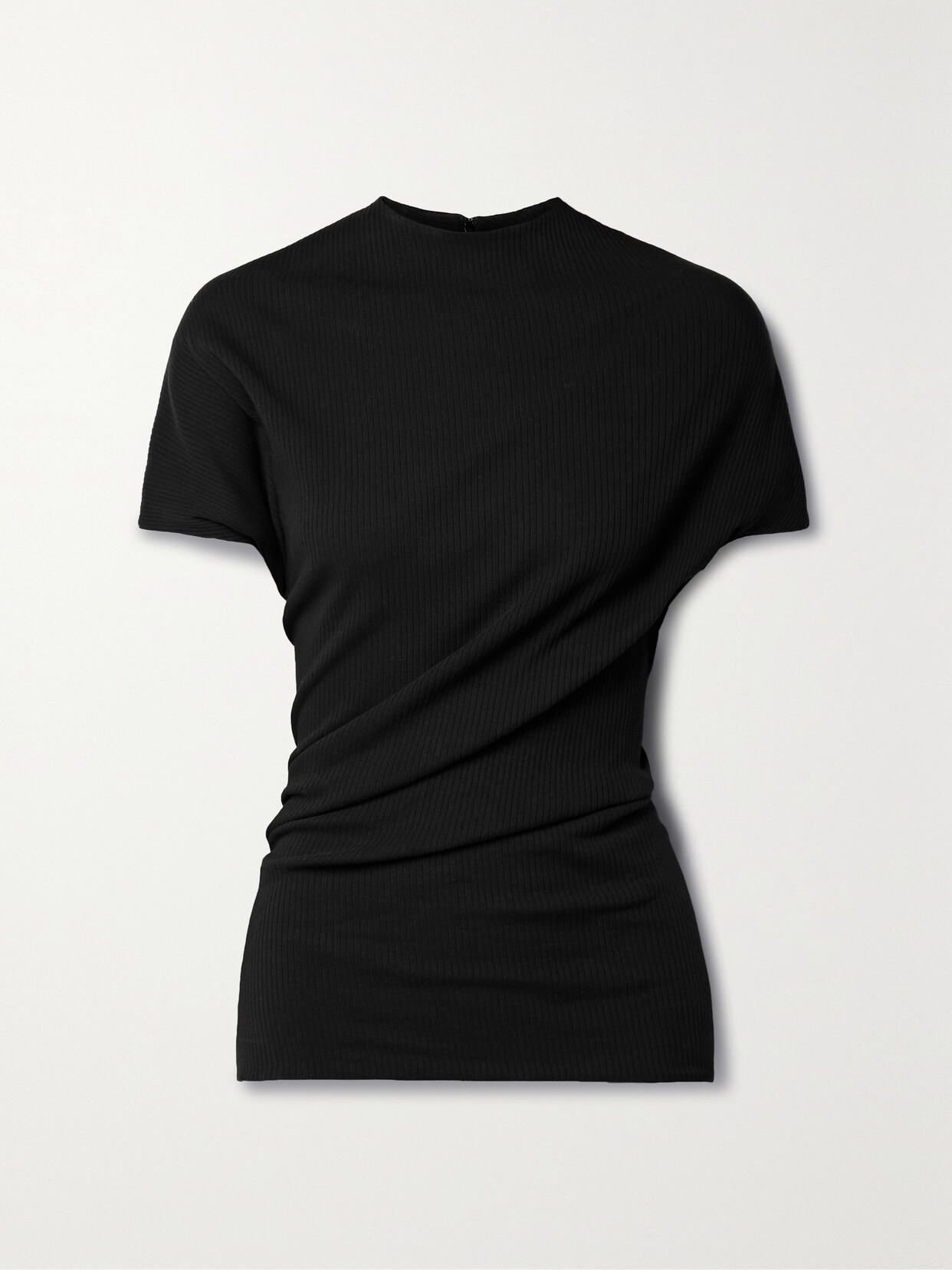 Khaite - Helene Paneled Ribbed Stretch-cotton Top - Black