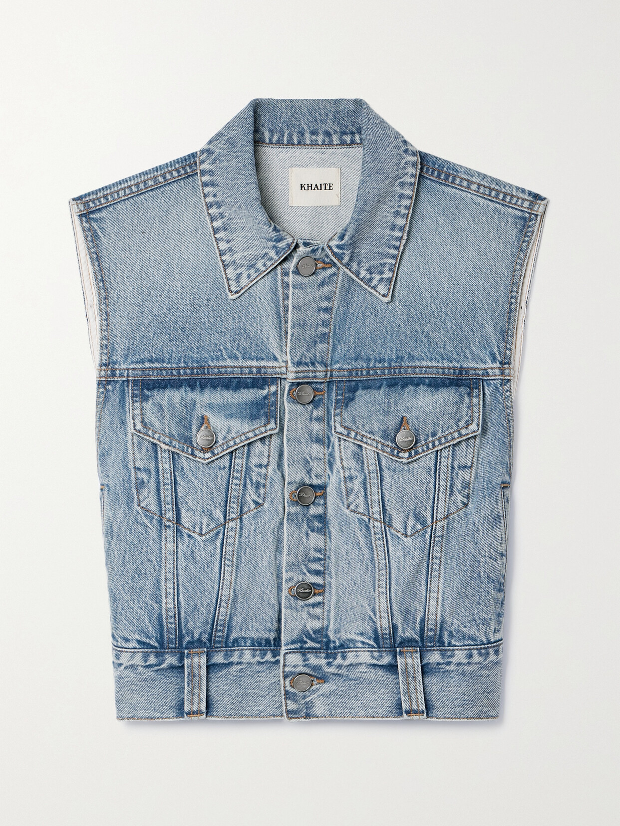 Khaite - Lizzo Cropped Denim Vest - Blue