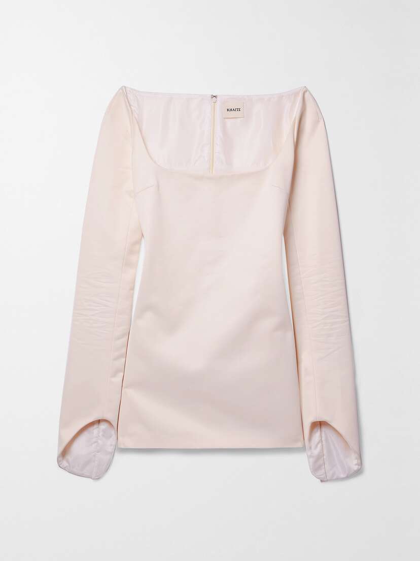Khaite Tate Cotton-blend Duchesse-satin Mini Dress