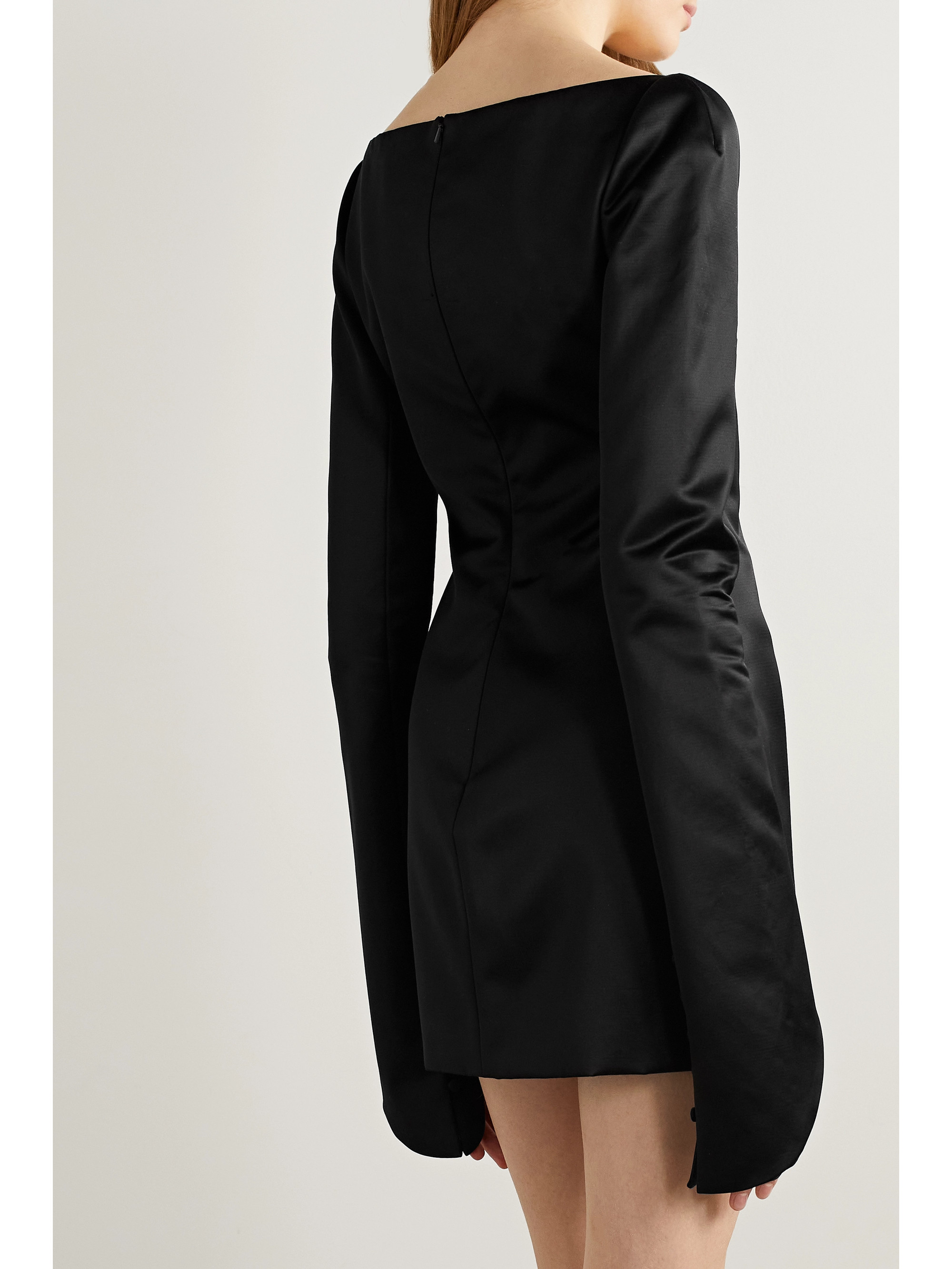 KHAITE Tate cotton-blend duchesse-satin mini dress