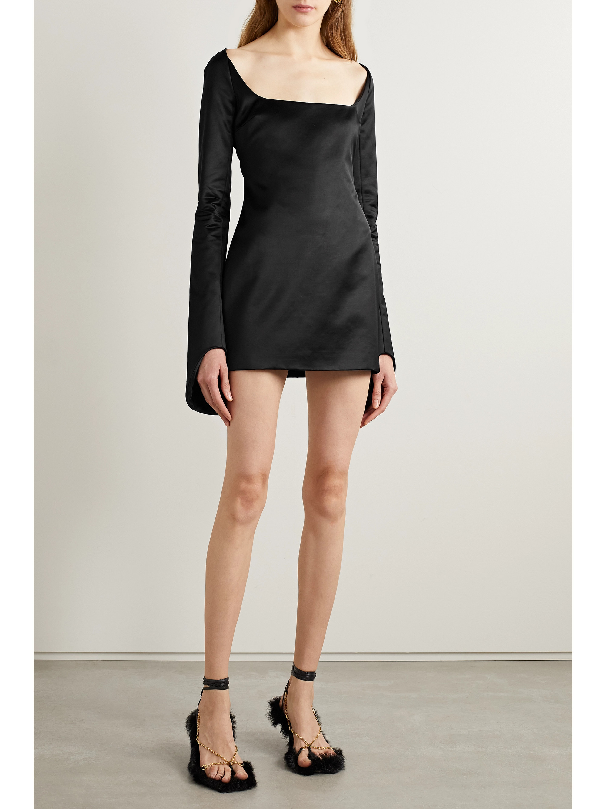 KHAITE Tate cotton-blend duchesse-satin mini dress