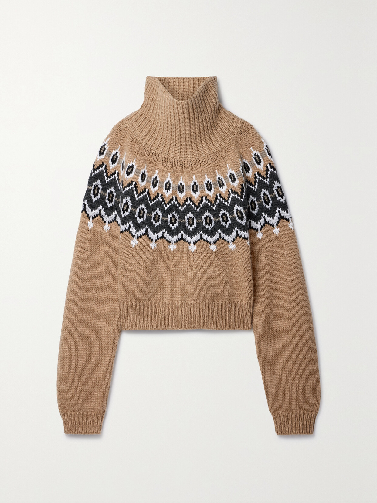 Shop Khaite Amaris Oversized Fair Isle Cashmere-blend Turtleneck Sweater In Multi