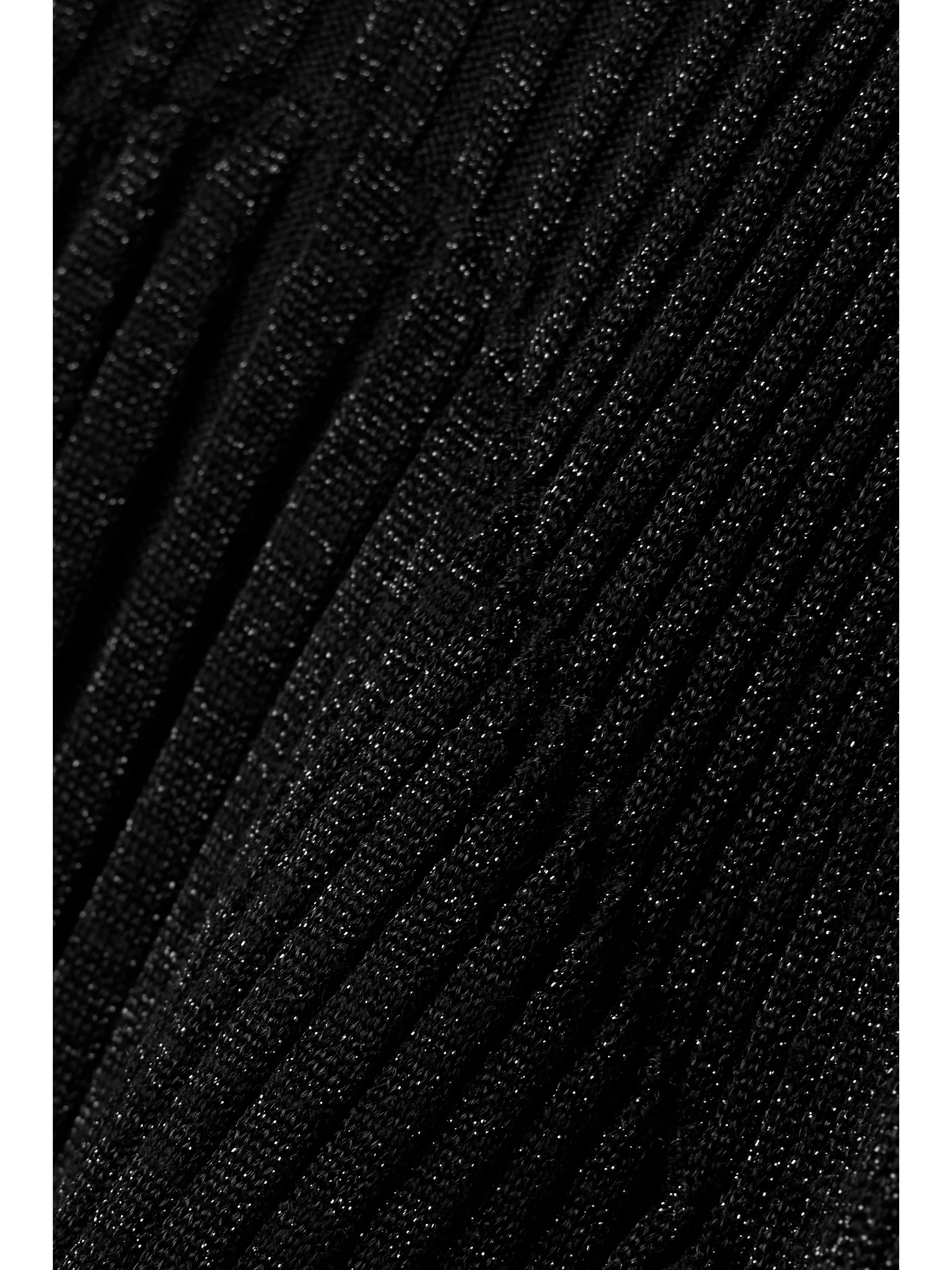 KHAITE Lucille metallic ribbed-knit midi dress thumbnail