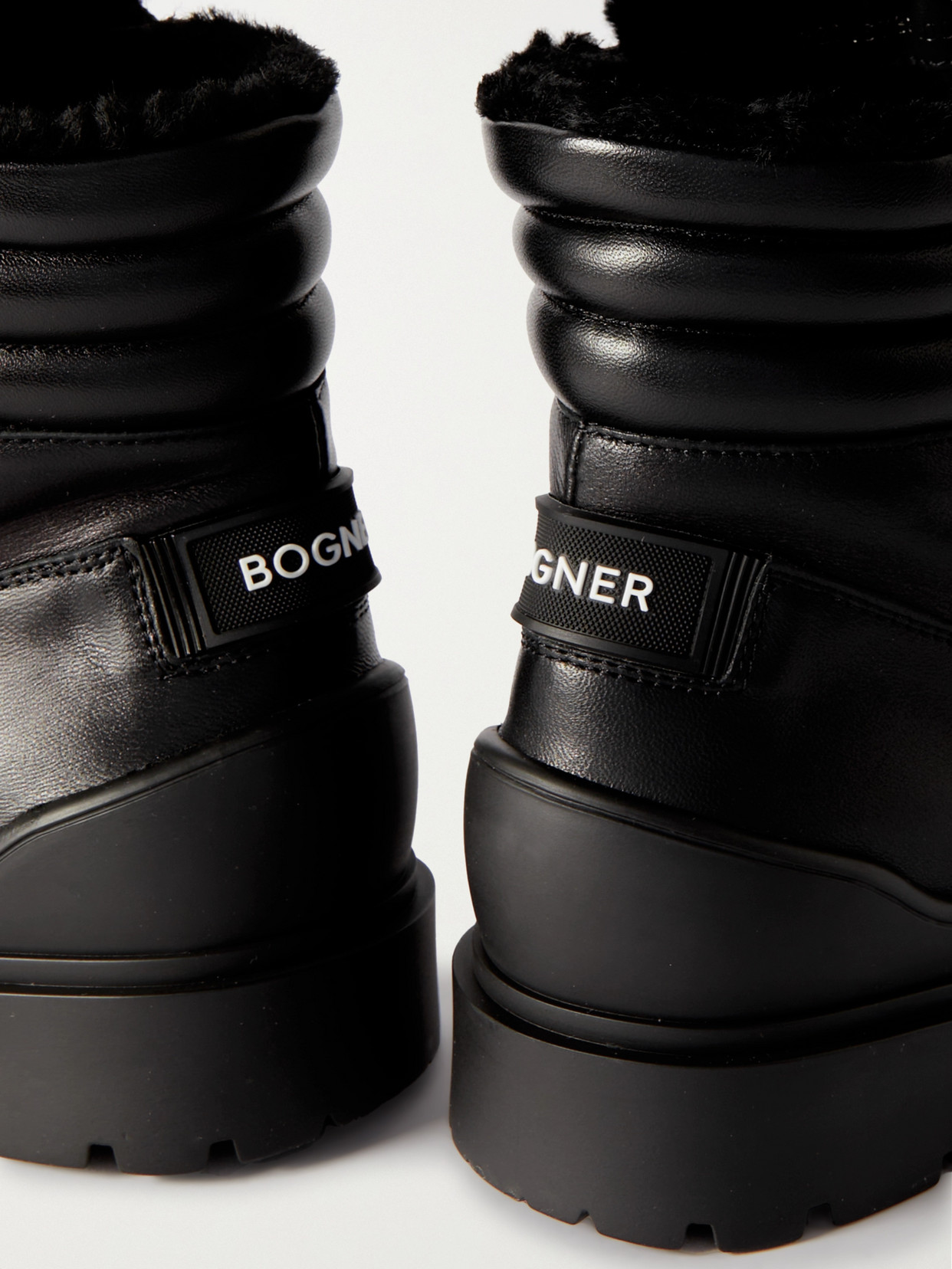 Shop Bogner St. Moritz 9 Shearling-lined Leather Ankle Boots In Black