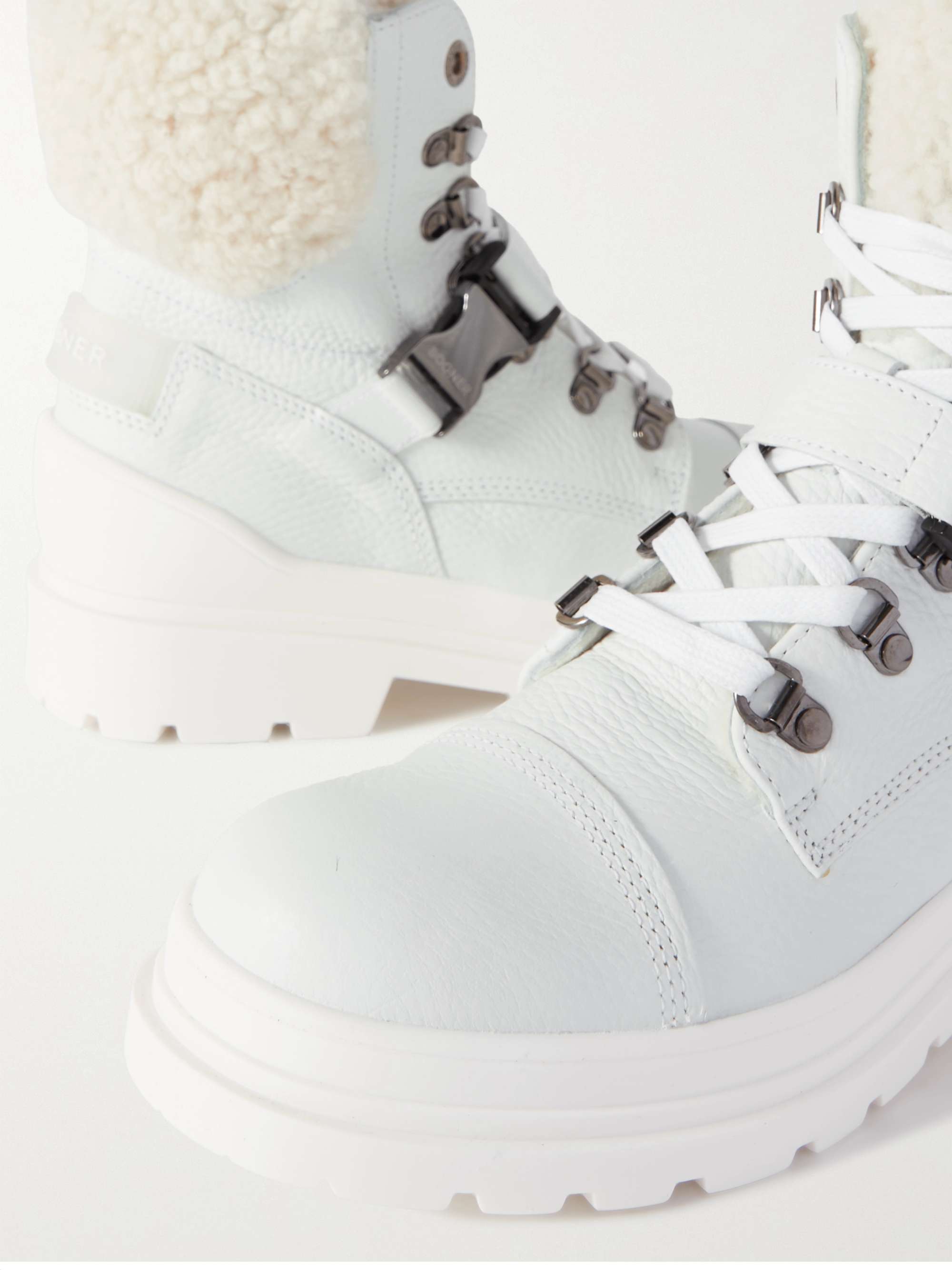 BOGNER St. Moritz buckled shearling-lined textured-leather ankle boots