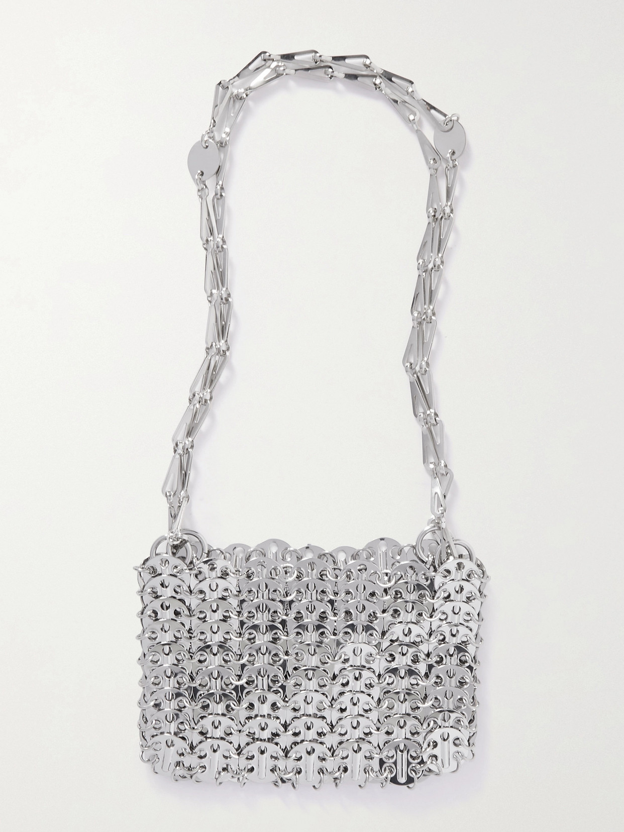 Rabanne 1969 Nano Chainmail Shoulder Bag In Silver