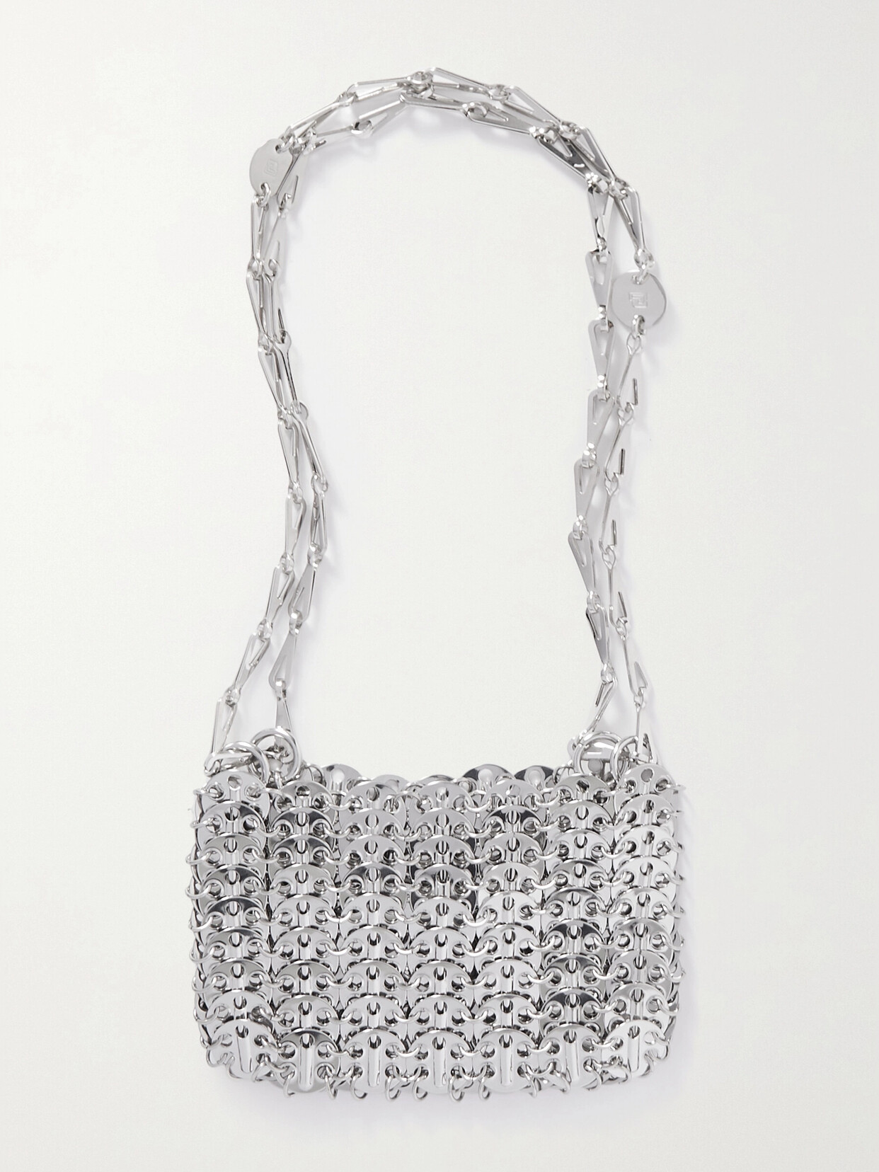 Rabanne 1969 Nano Chainmail Shoulder Bag In Silver