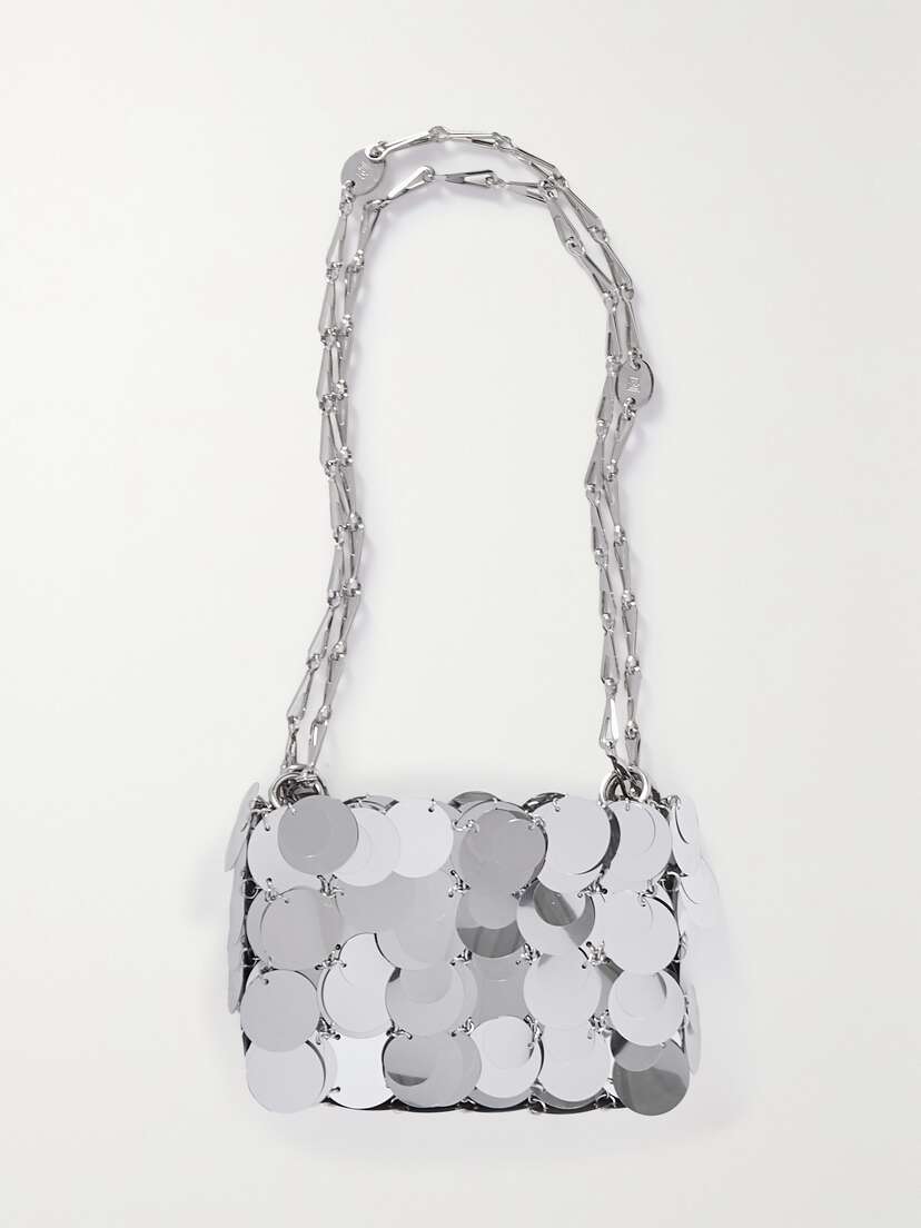 Rabanne Sparkle Nano Paillette-embellished Metallic Faux Leather Shoulder Bag