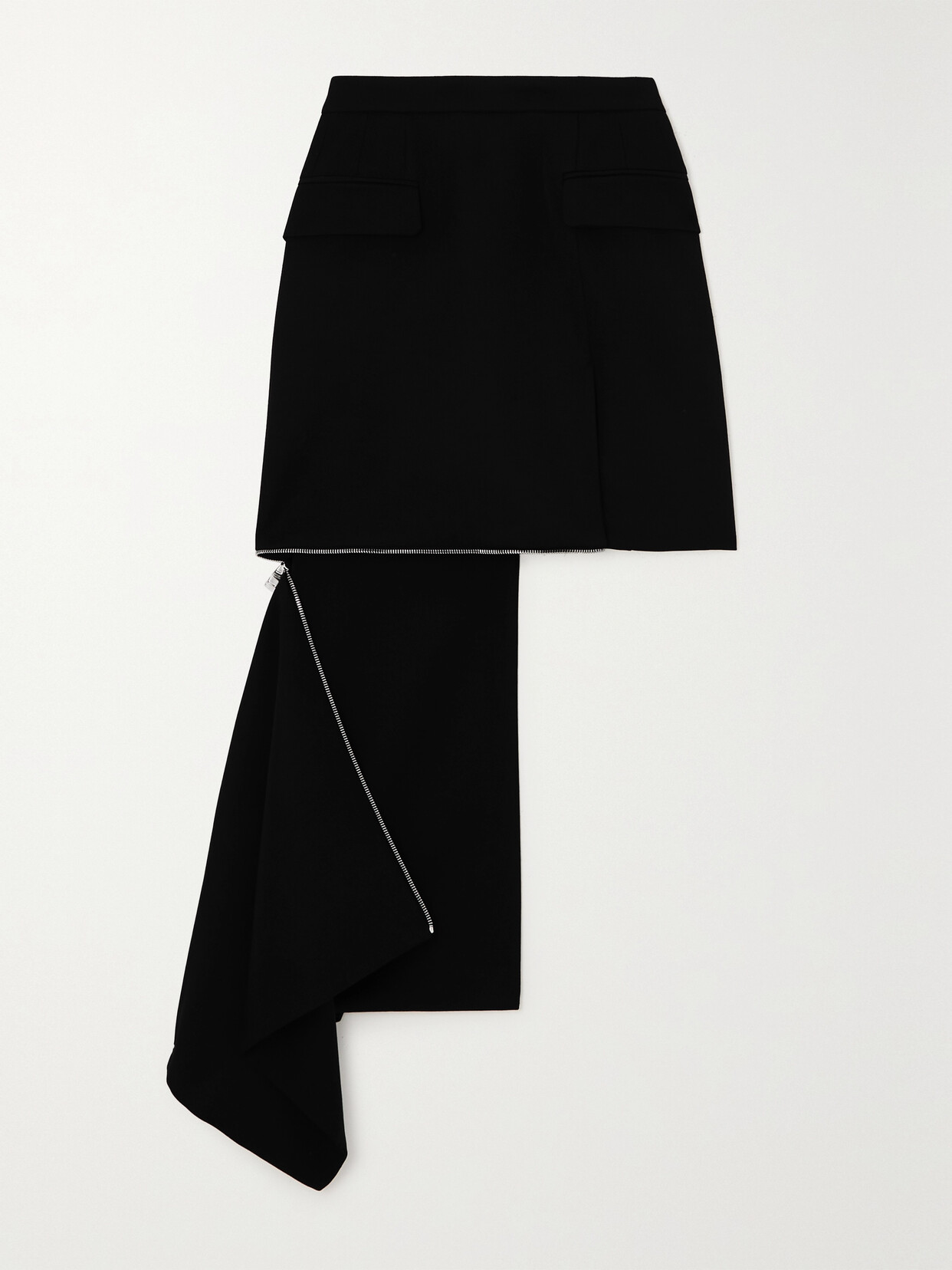 Alexander McQueen - Asymmetric Draped Wool Skirt - Black