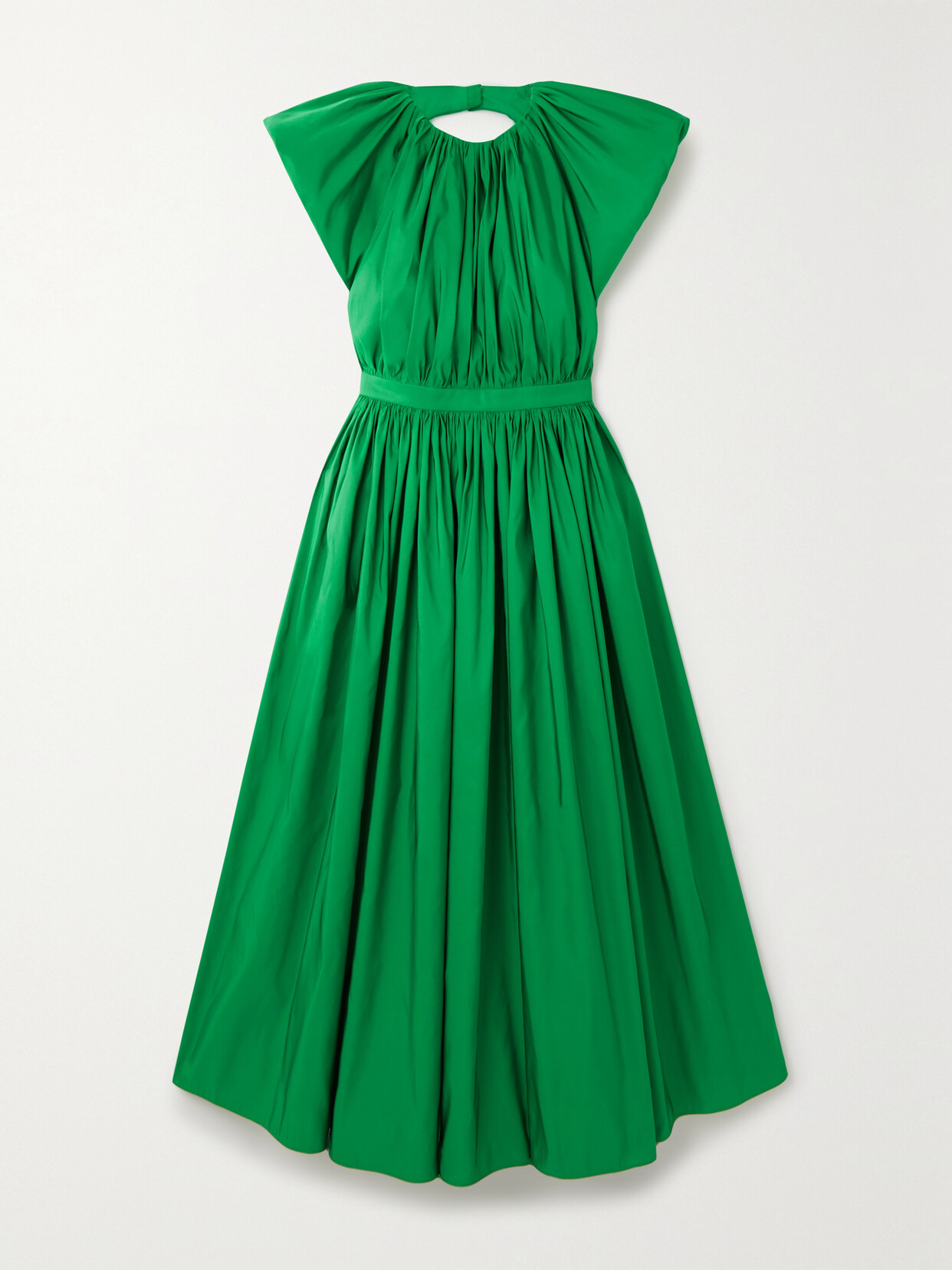 Alexander McQueen - Open-back Pleated Shell Midi Dress - Green