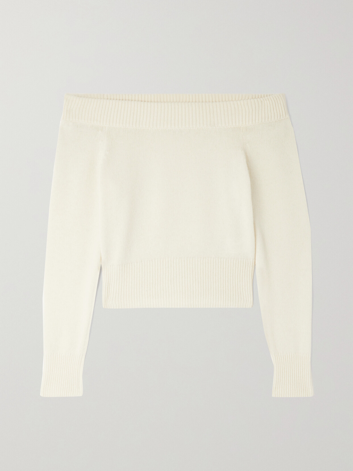 Alexander McQueen - Off-the-shoulder Wool And Cashmere-blend Sweater - Cream