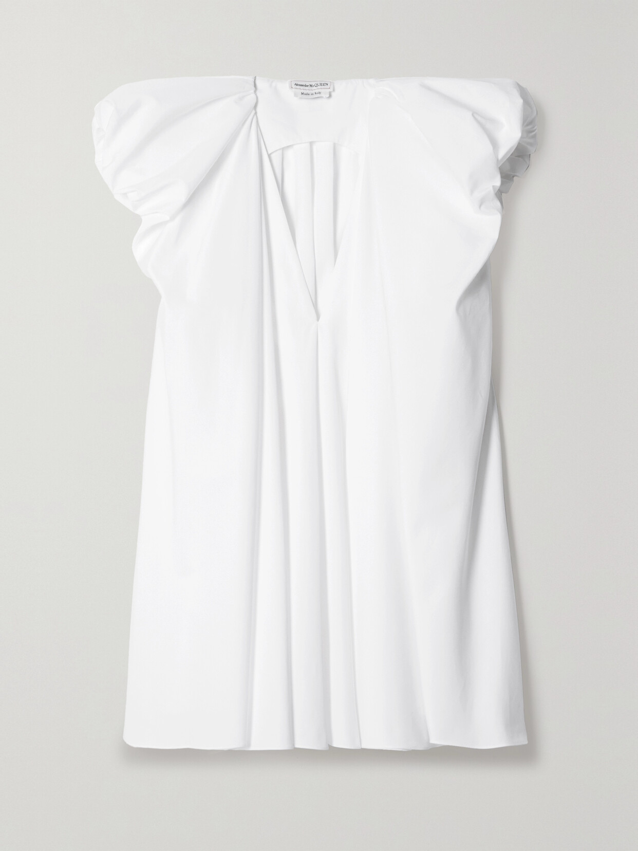 Alexander McQueen - Gathered Cotton-poplin Blouse - White