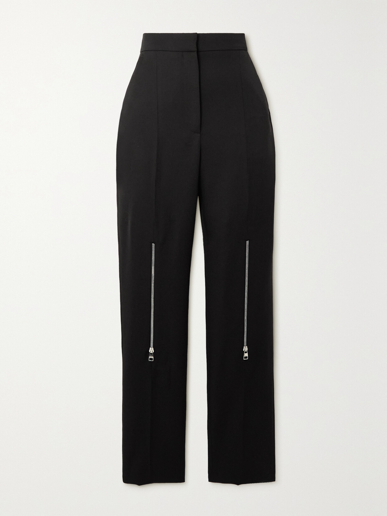 Alexander McQueen - Zip-detailed Grain De Poudre Wool Tapered Pants - Black