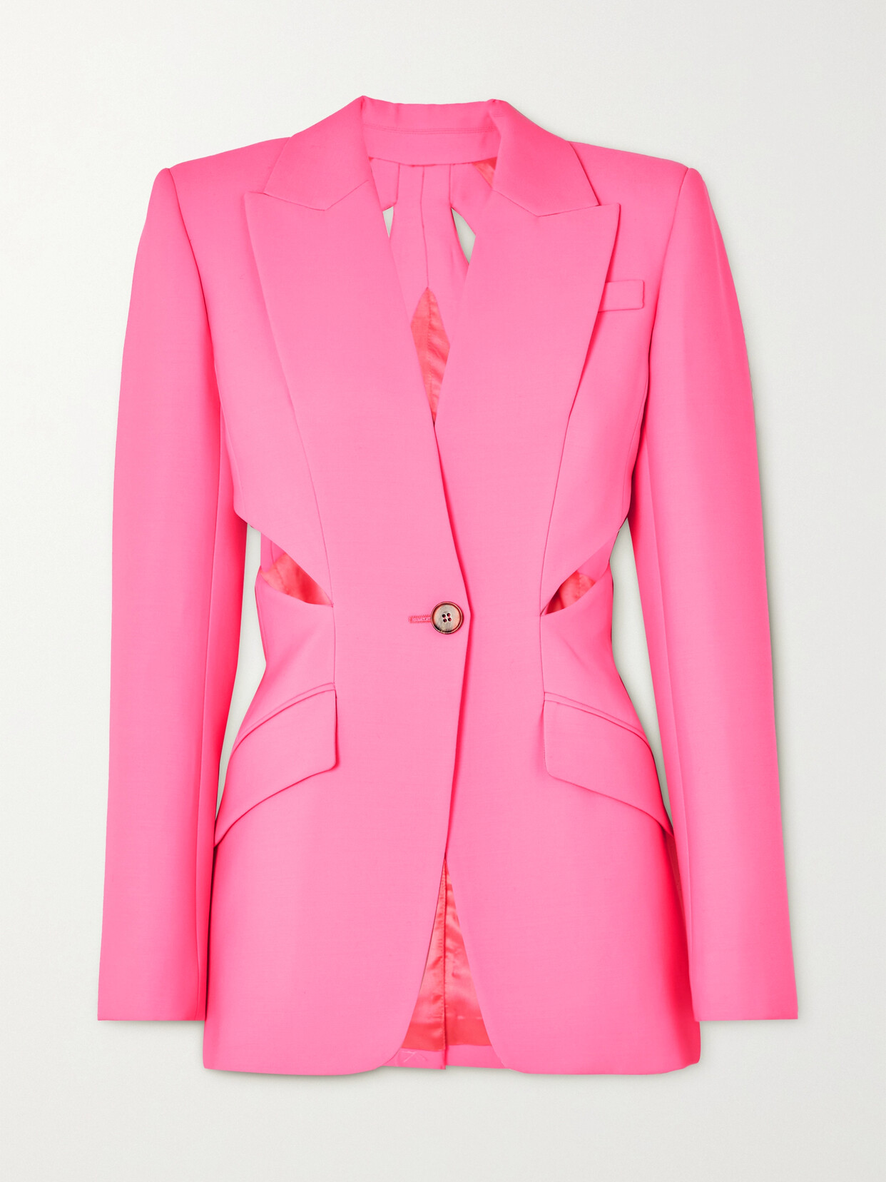 Alexander McQueen - Cutout Cotton-blend Blazer - Pink