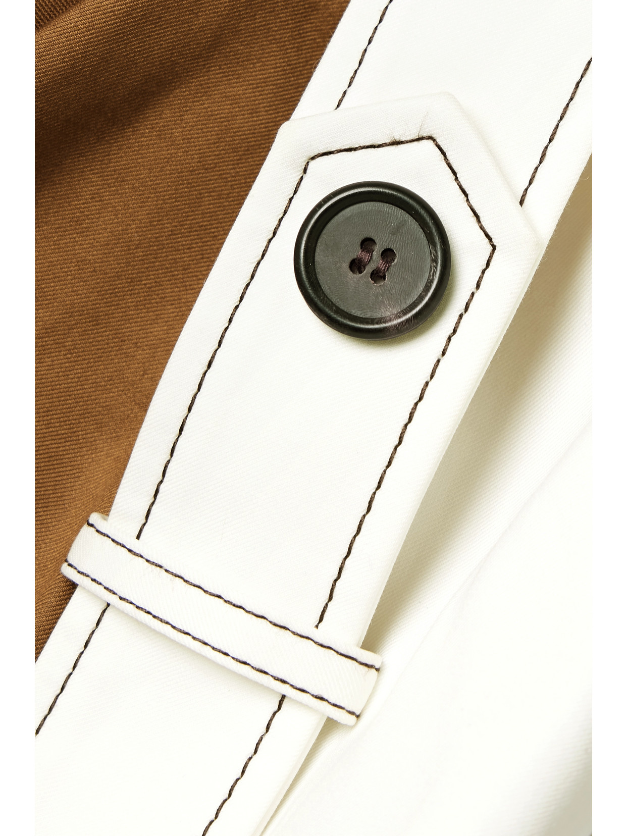 Partow Noah Colorblock Cotton Trench Coat In White