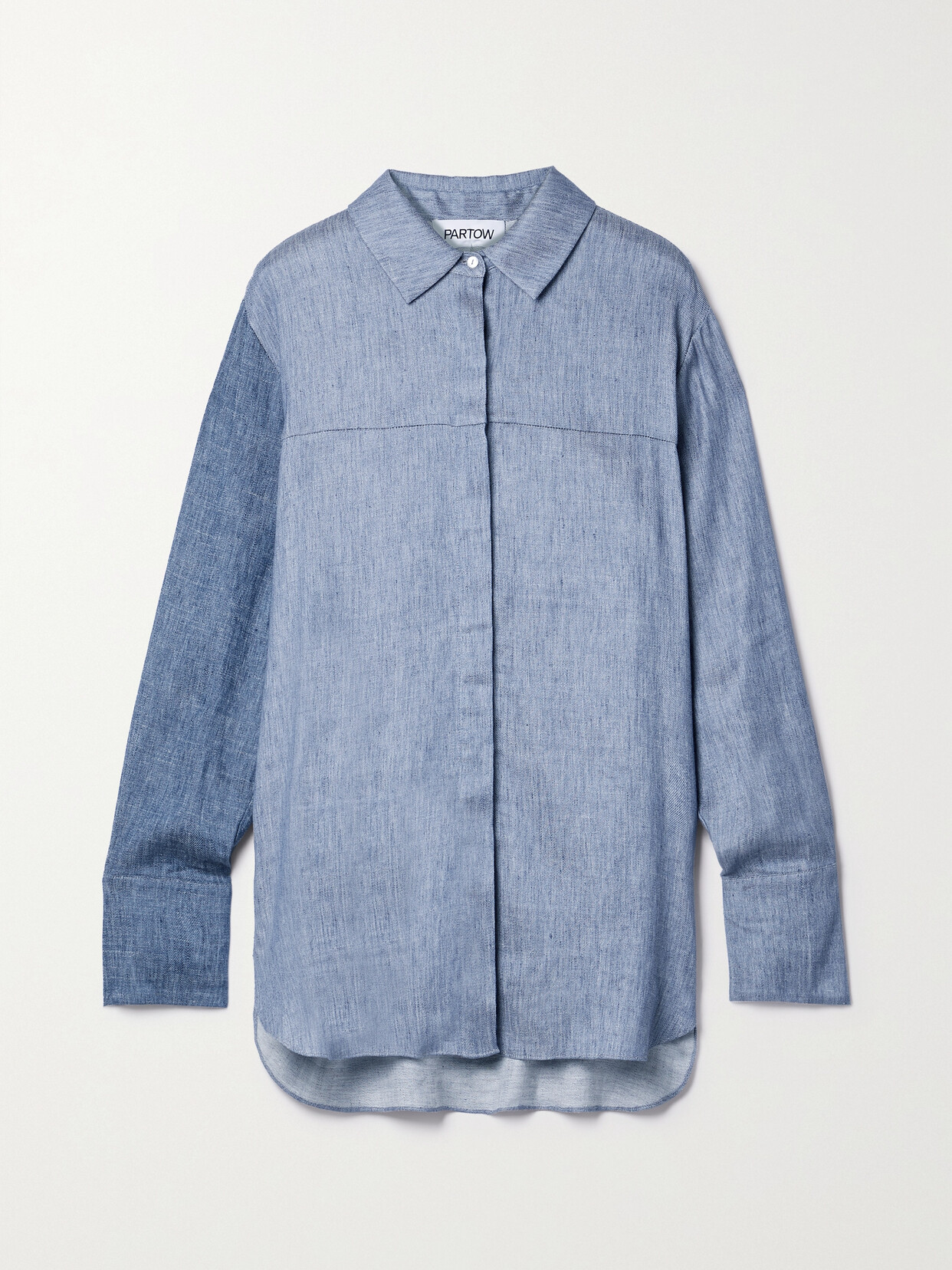 PARTOW Juliette Two-tone Chambray Shirt - Blue