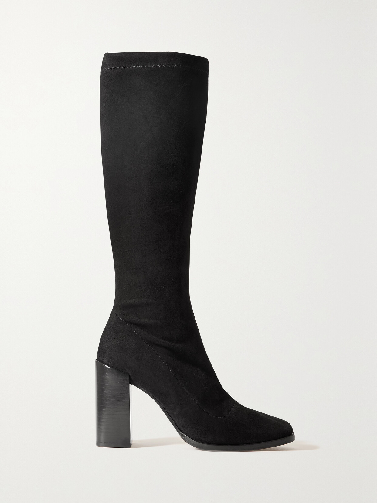 STAUD - Paz Stretch-suede Knee Boots - Black