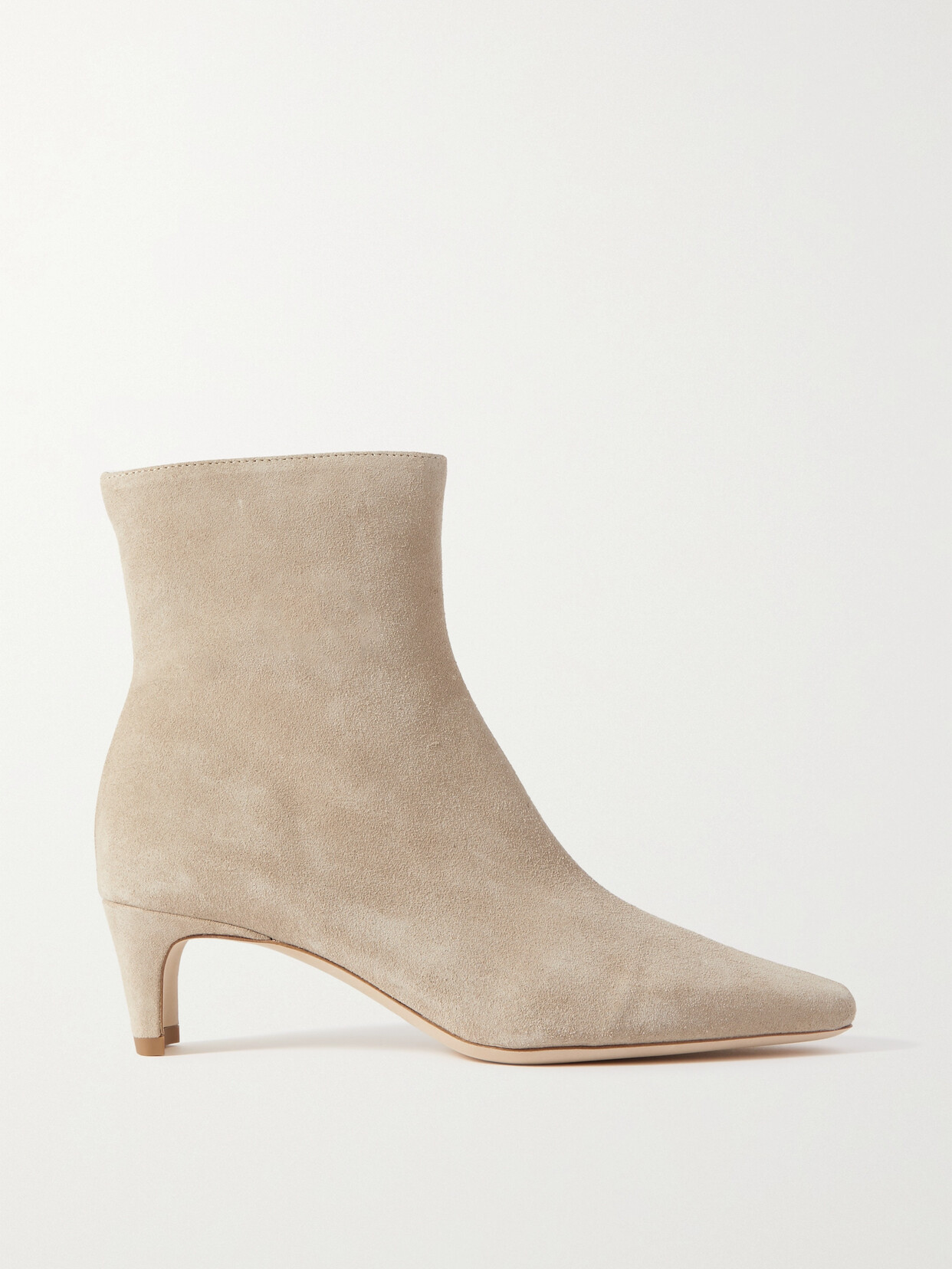 Staud Wally Suede Ankle Boots In White