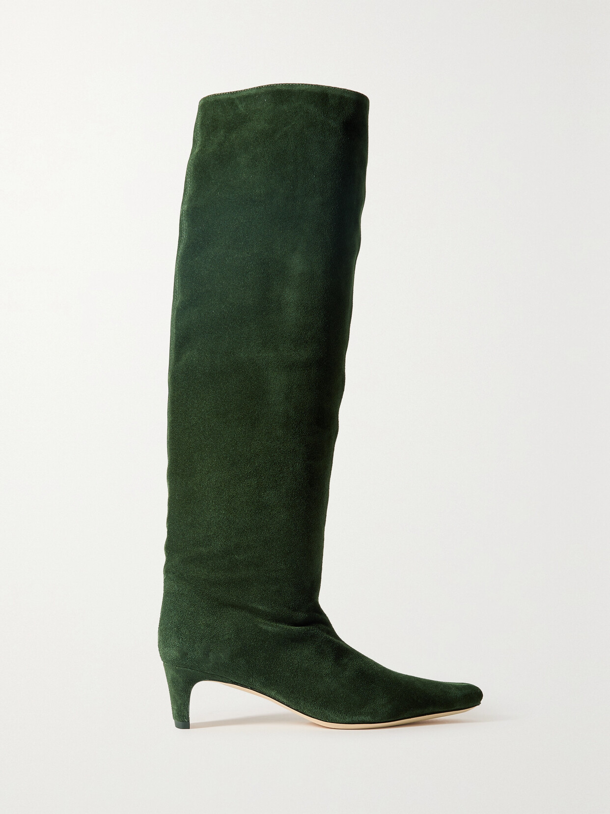 STAUD - Wally Suede Knee Boots - Green