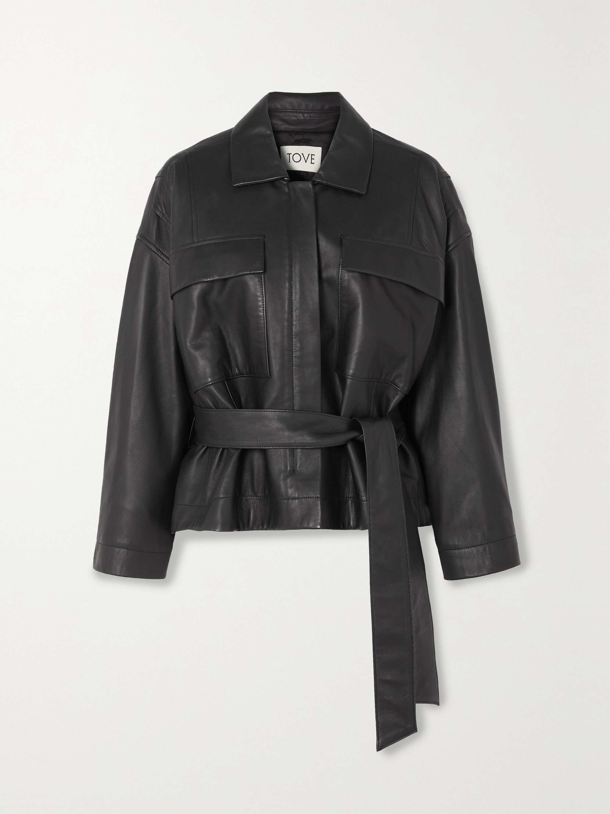 TOVE Rae belted leather jacket | NET-A-PORTER