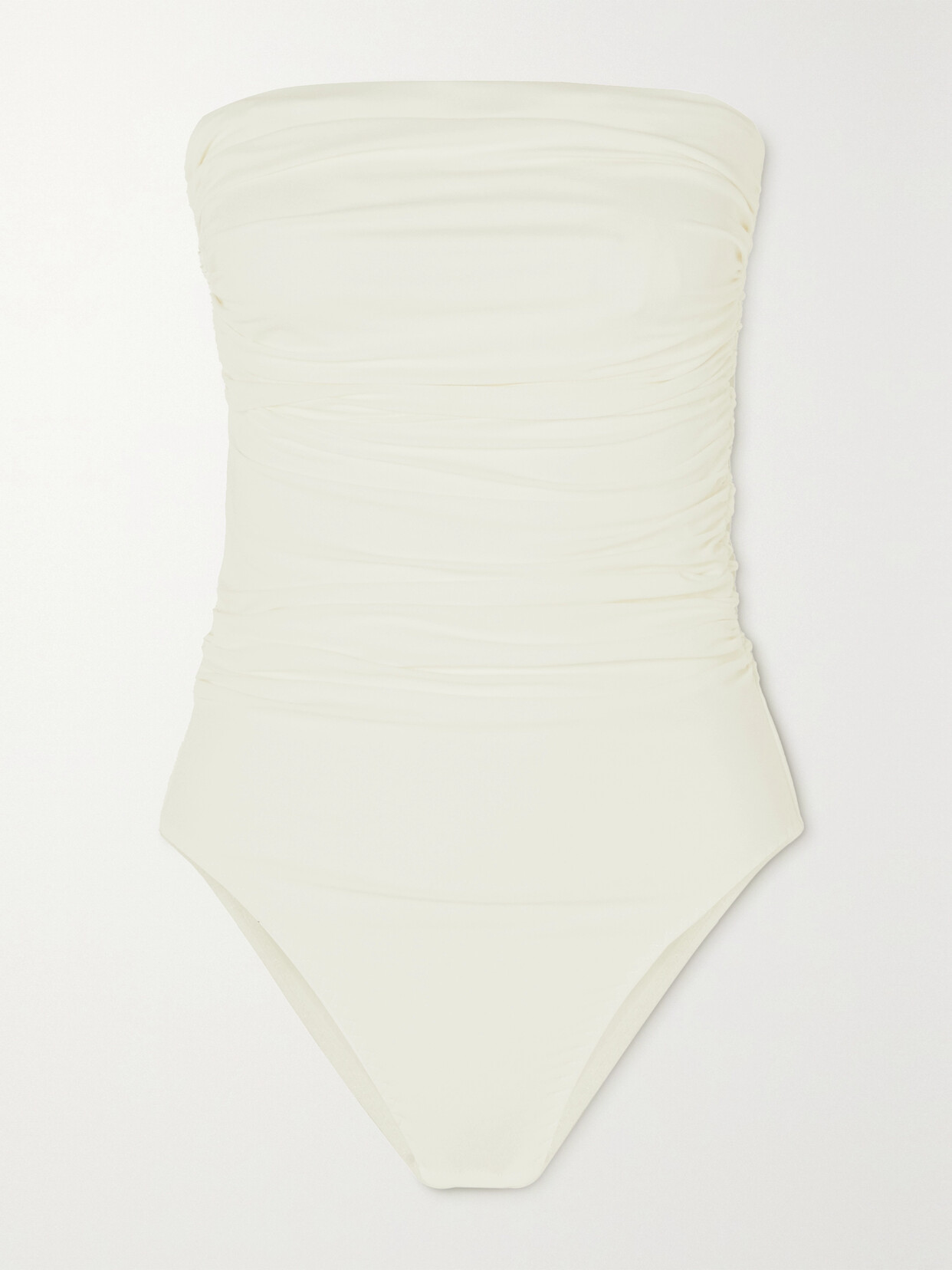 TOVE - Fran Strapless Ruched Stretch-crepe Bodysuit - White